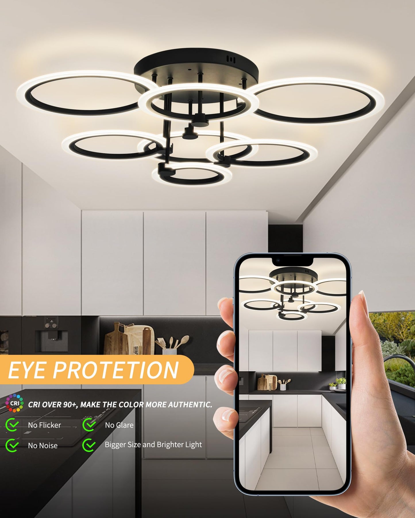 Dimmable LED Flush Mount Ceiling Light by SEABLE