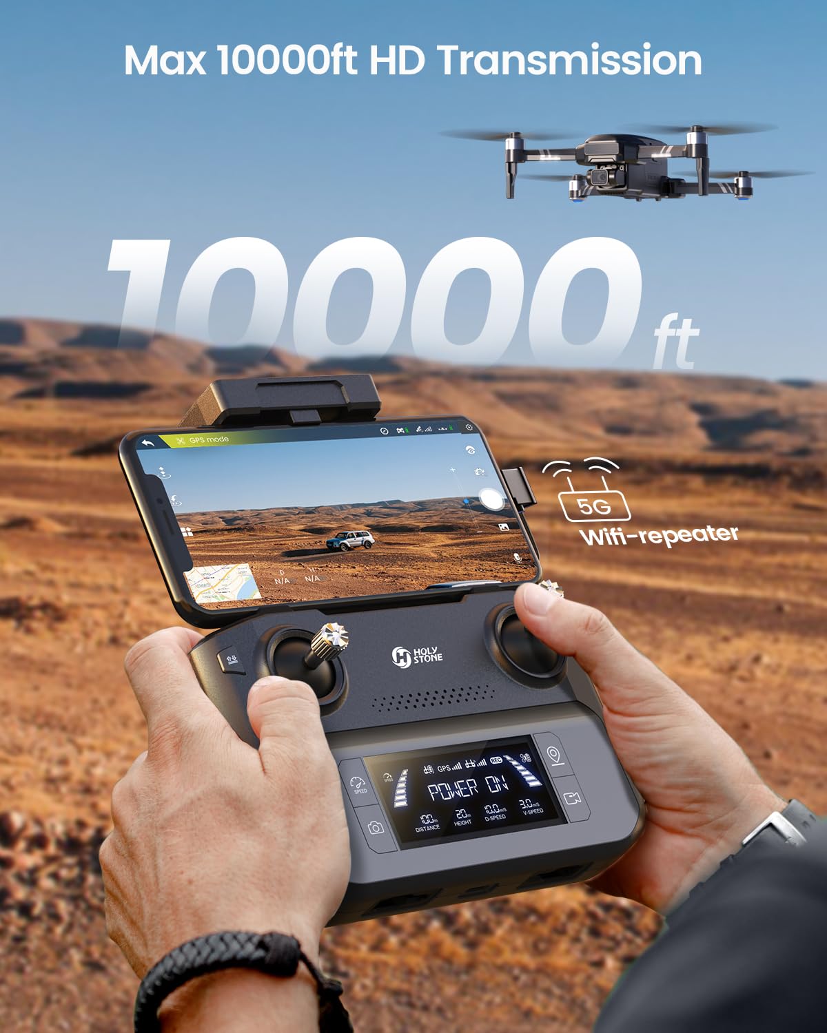 Holy Stone 4K EIS GPS Drone with Gimbal