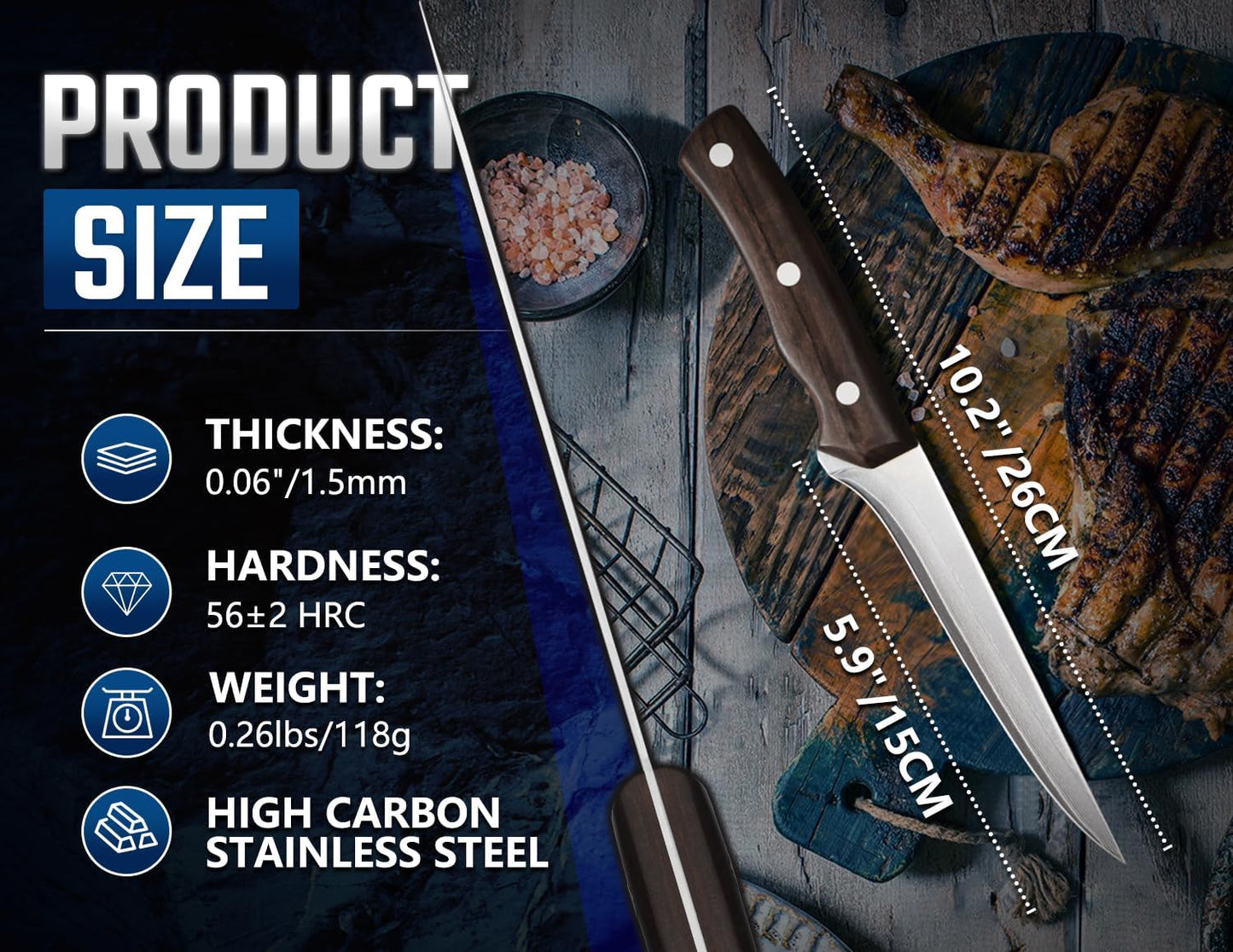 6-Inch High Carbon Steel Deboning Knife
