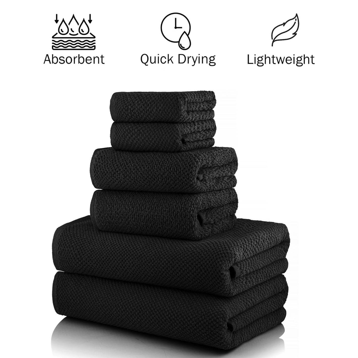 6-Piece CASA COPENHAGEN Cotton Towel Set