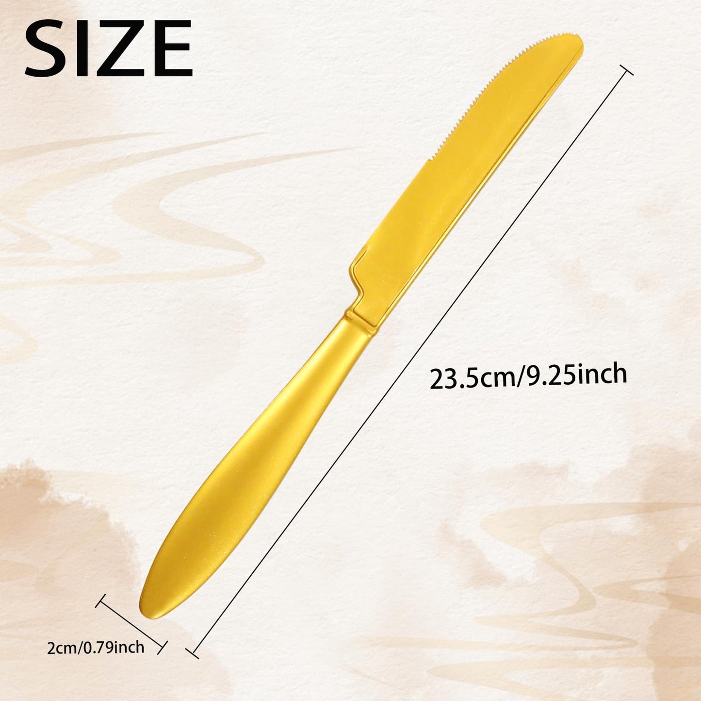 Zonbaizey Plastic Knives Disposable - 200 Pcs Gold Plastic Knives Heavy Duty, Solid and Durable Plastic Cutlery heavy Duty, Heat Resistance Gold Plastic Sliverware, For Parties Plastic Knives Bulk