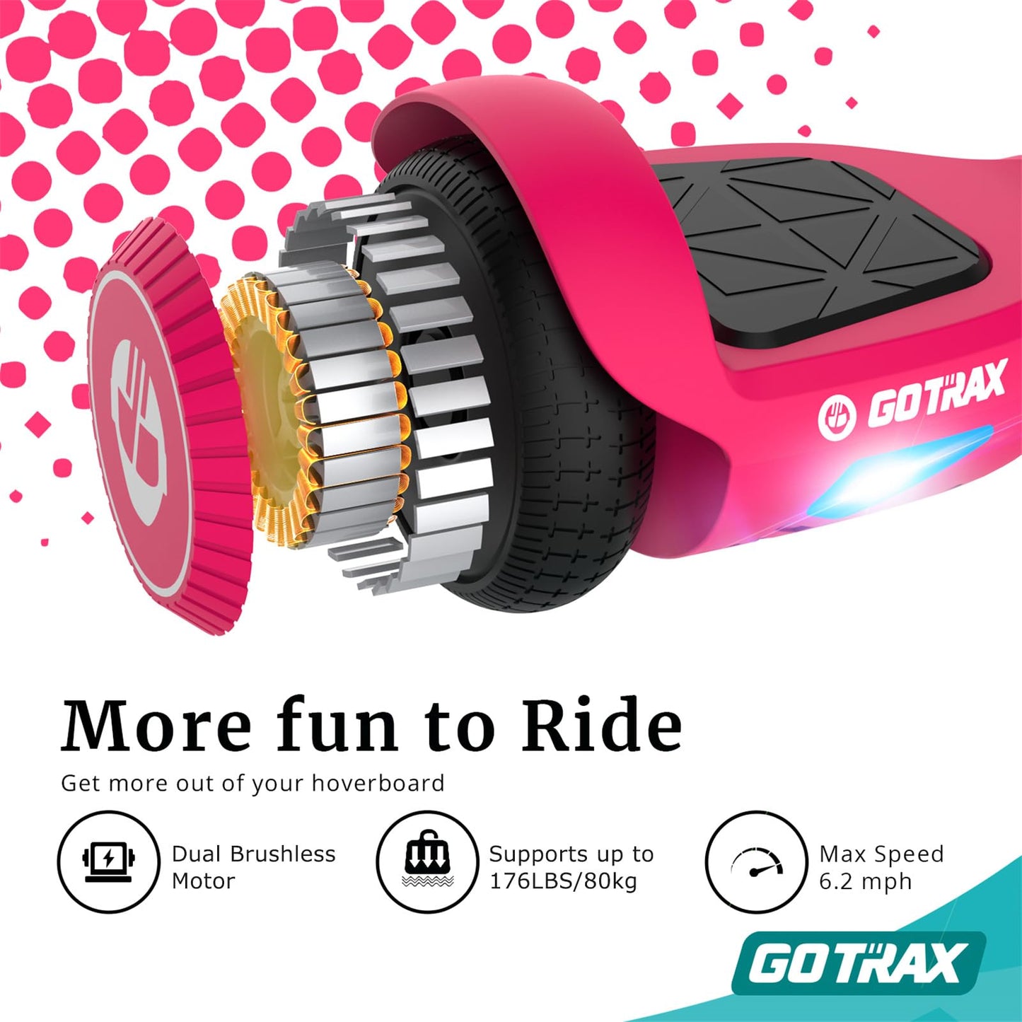 Gotrax Edge Hoverboard with LED Wheels & Headlight