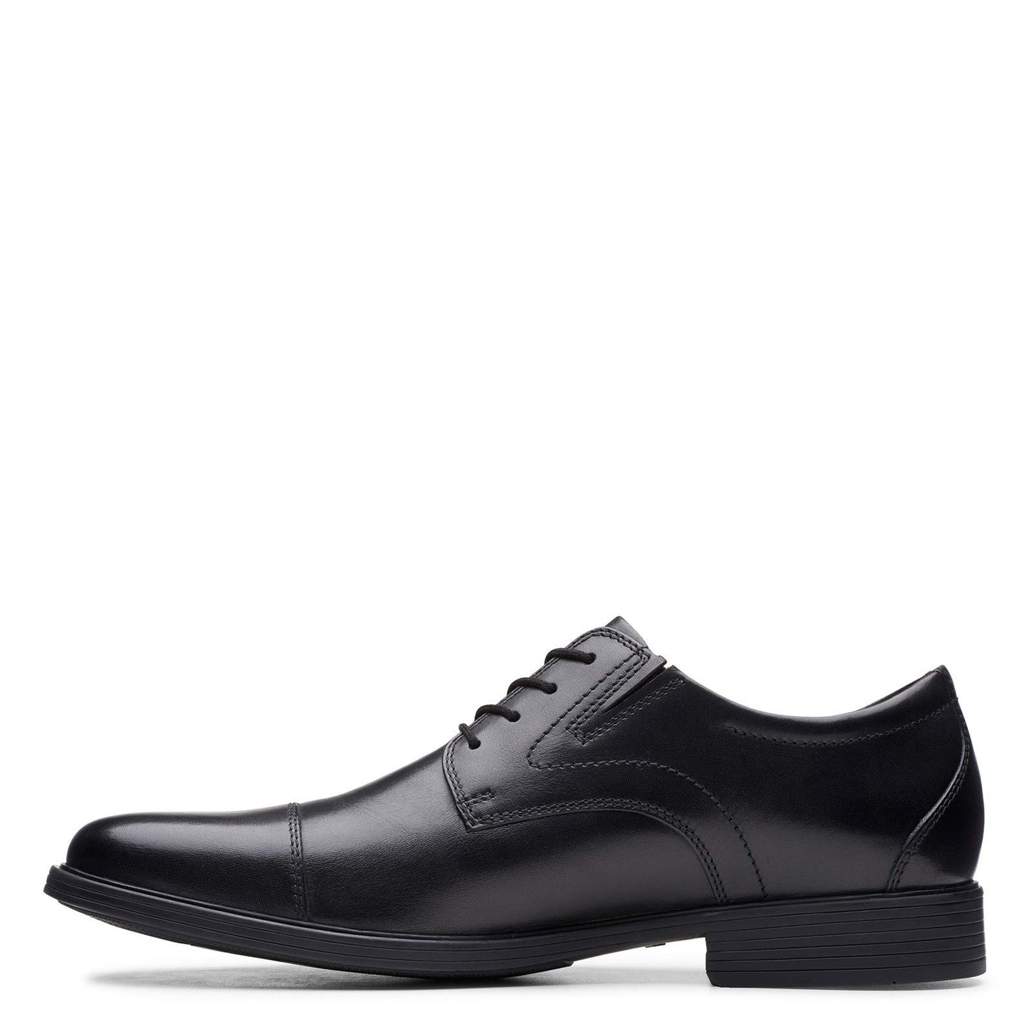 Clarks Whiddon Cap Oxford Black Leather Shoes