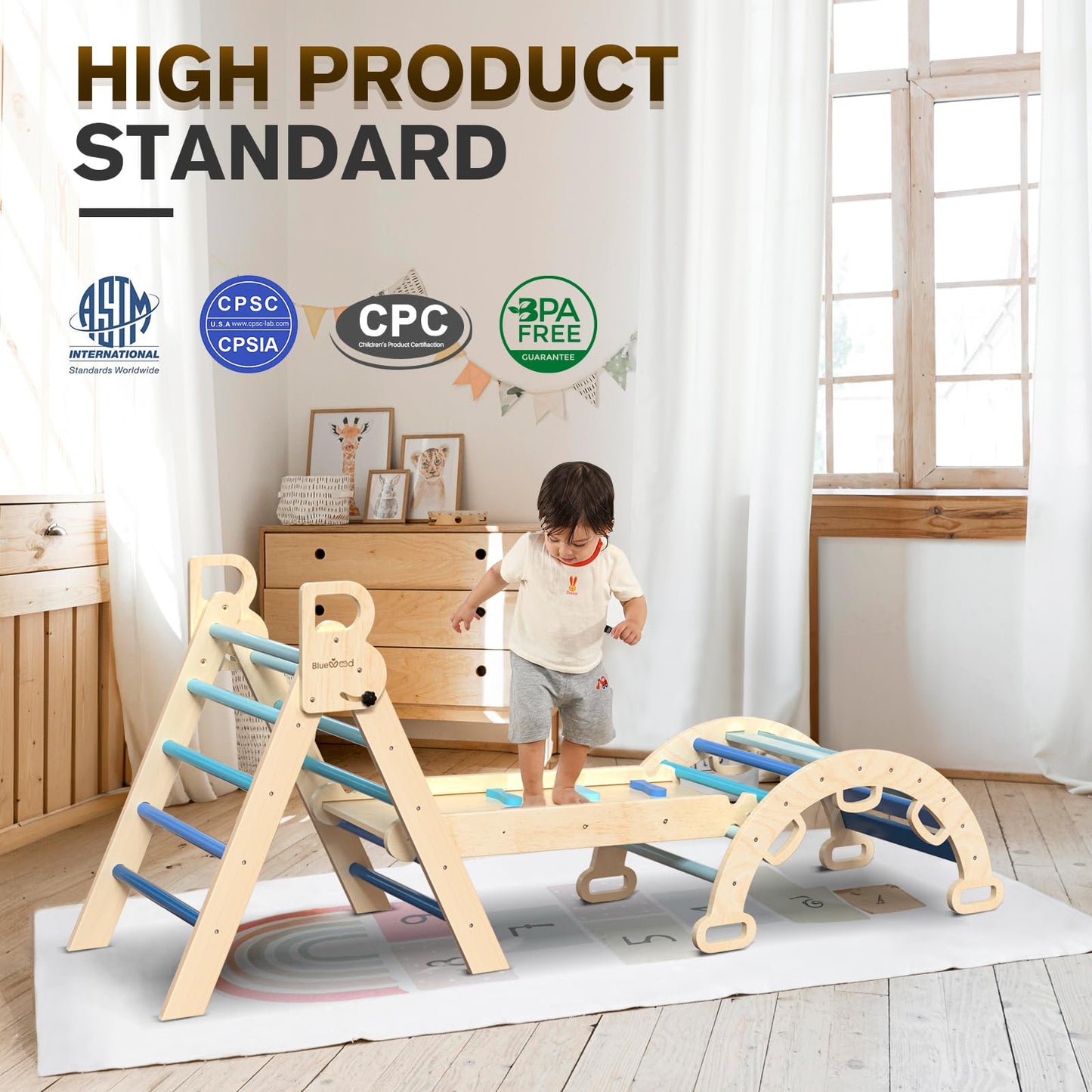 BlueWood 7-in-1 Foldable Baby Climbing Set