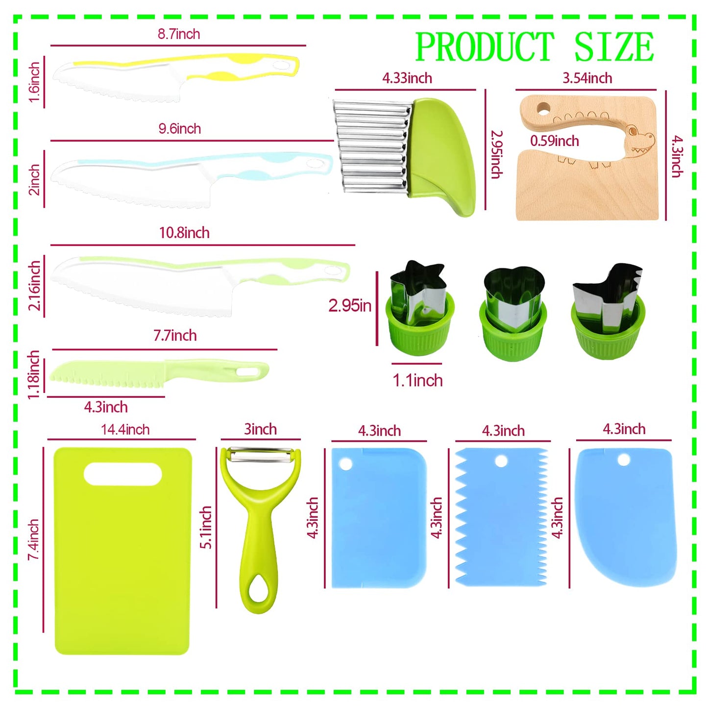 20 PCS Kids Kitchen Cooking Knife Set