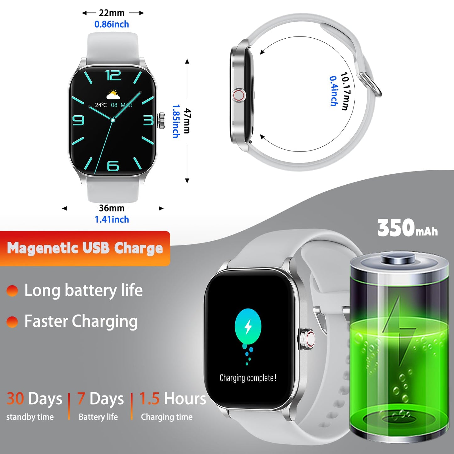 Smart Watch with Heart Rate Monitor and Tracker