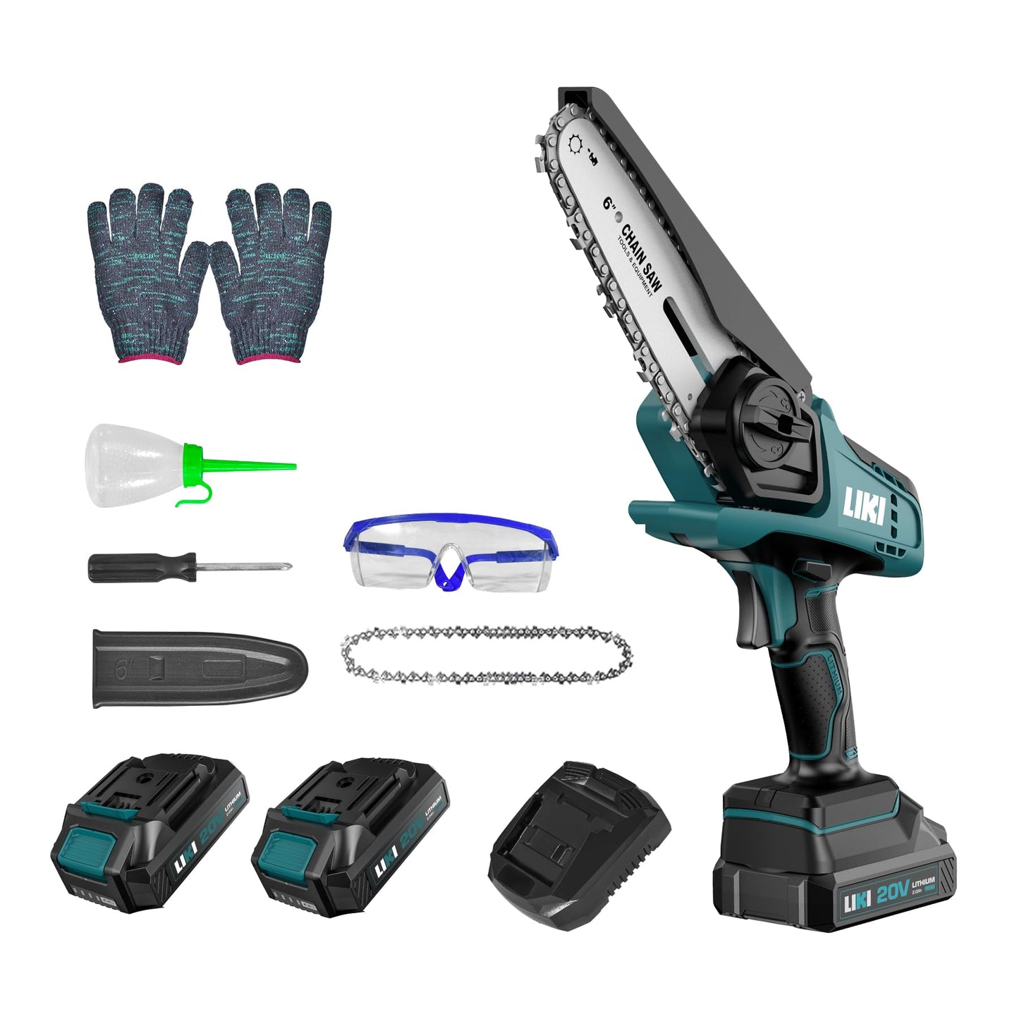 LIKI 6-Inch Mini Cordless Chainsaw for Trimming