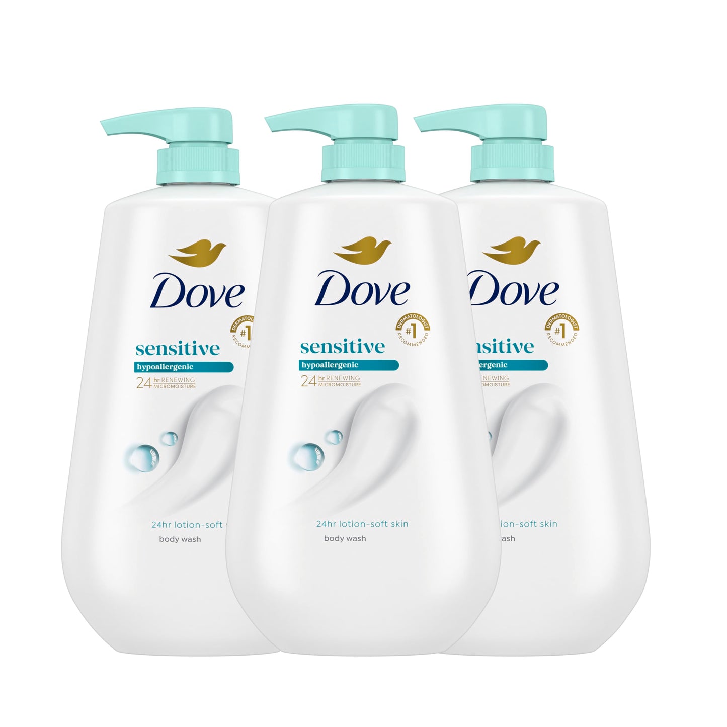 Dove Body Wash 3 Count Sensitive Skin Moisturizer