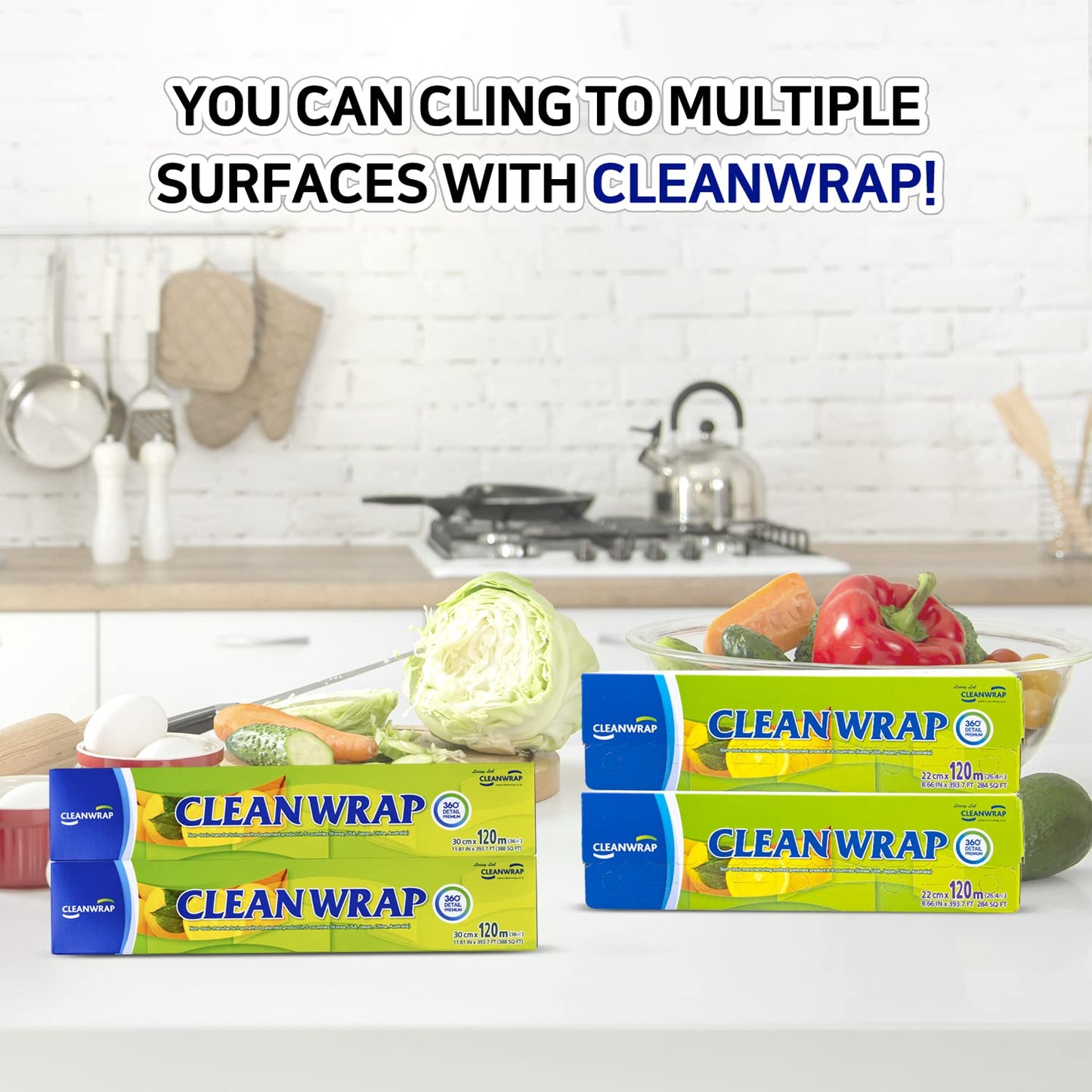 CLEANWRAP BPA-Free Plastic Food Wrap - 3 Pack