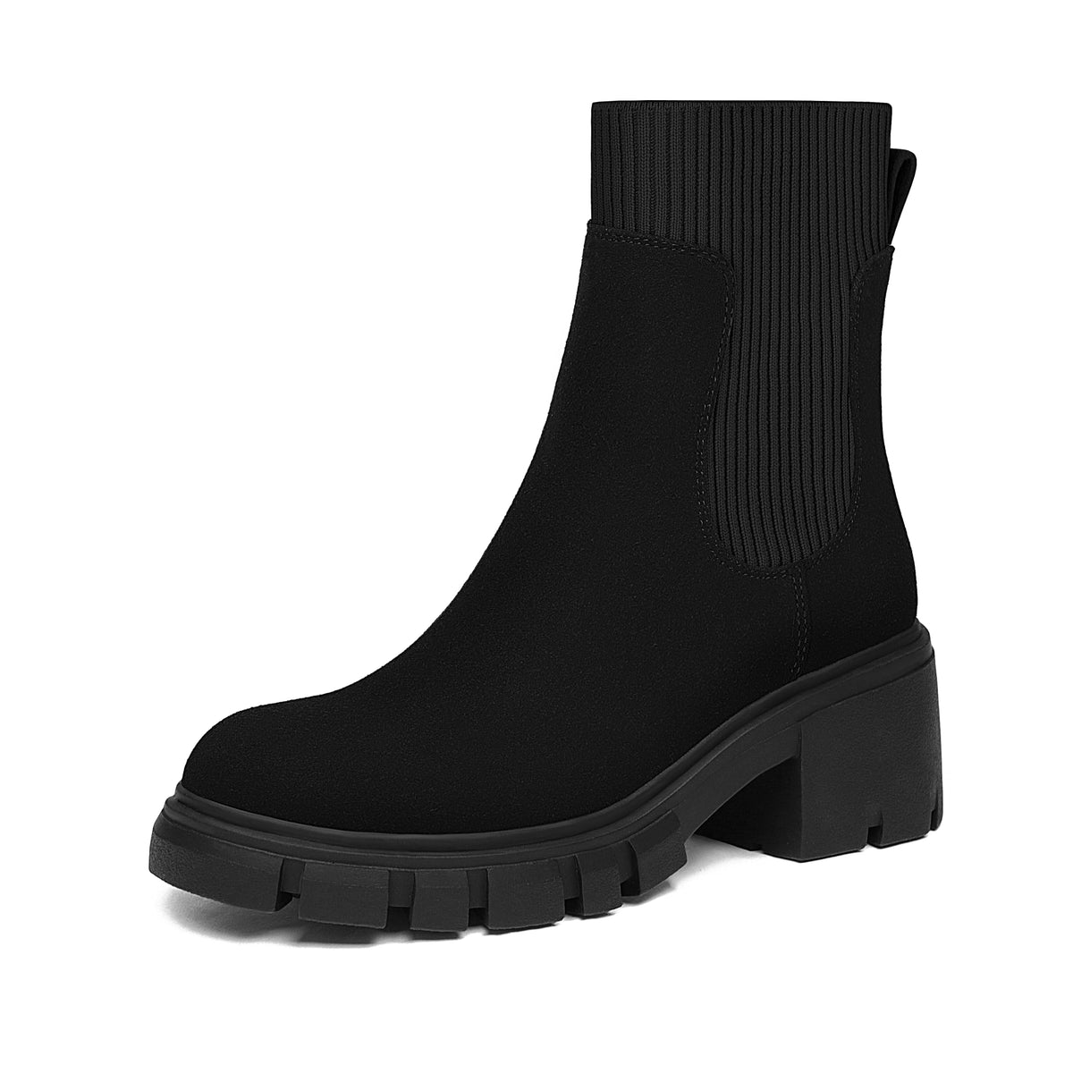 Athlefit Chunky Platform Slip-On Chelsea Ankle Boots