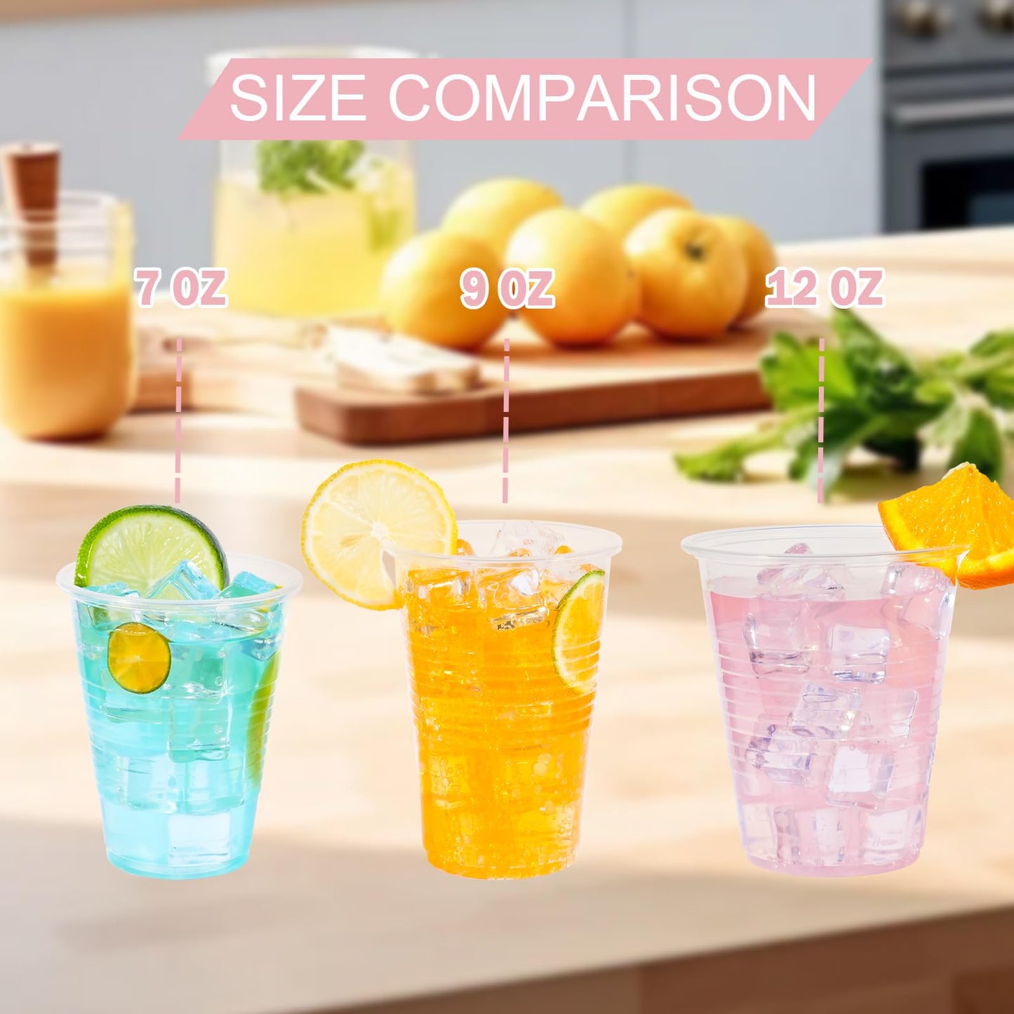 BYSNOW 300 Count Clear Plastic Cups for Beverages