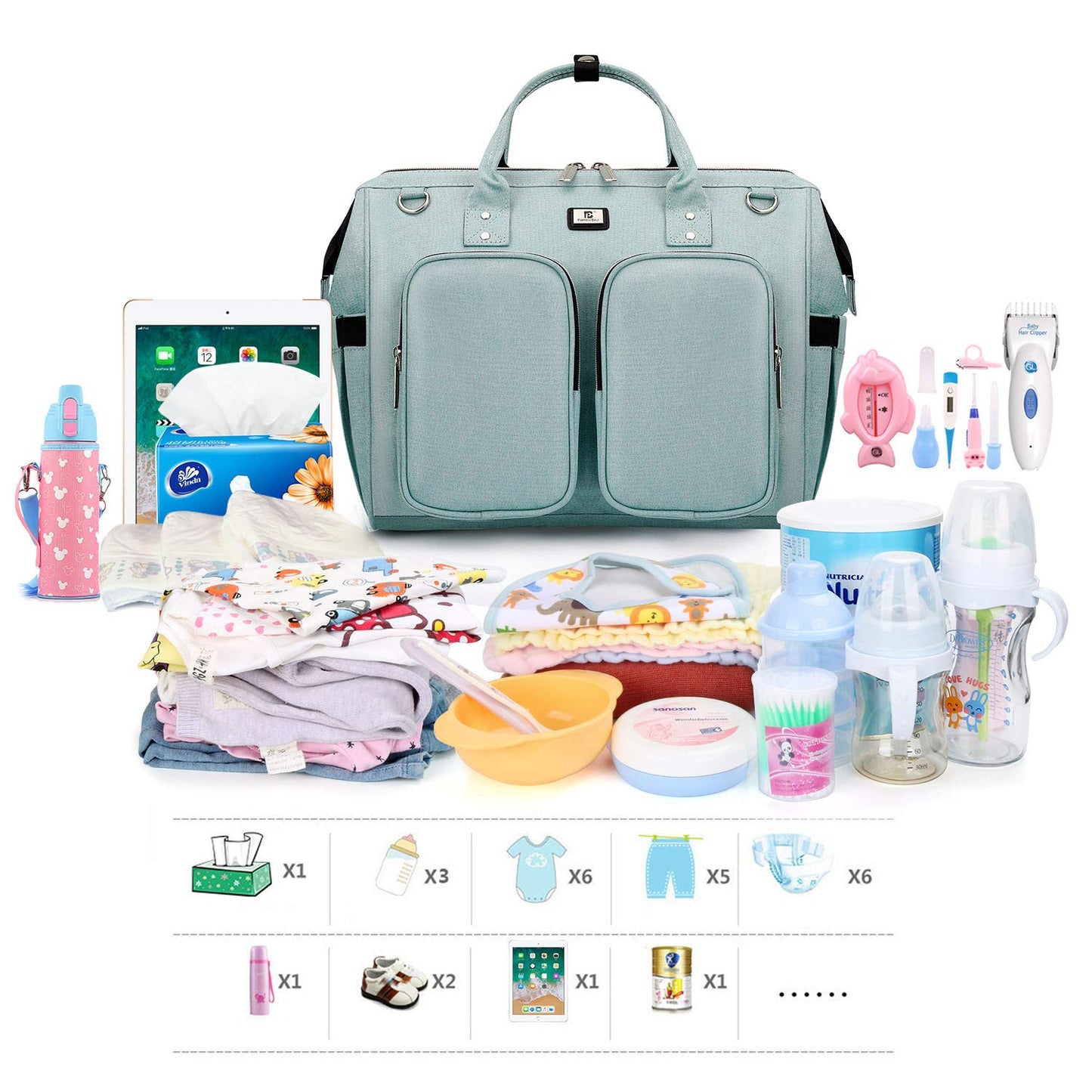 Diaper Bag Backpack with Changing Pad & Straps