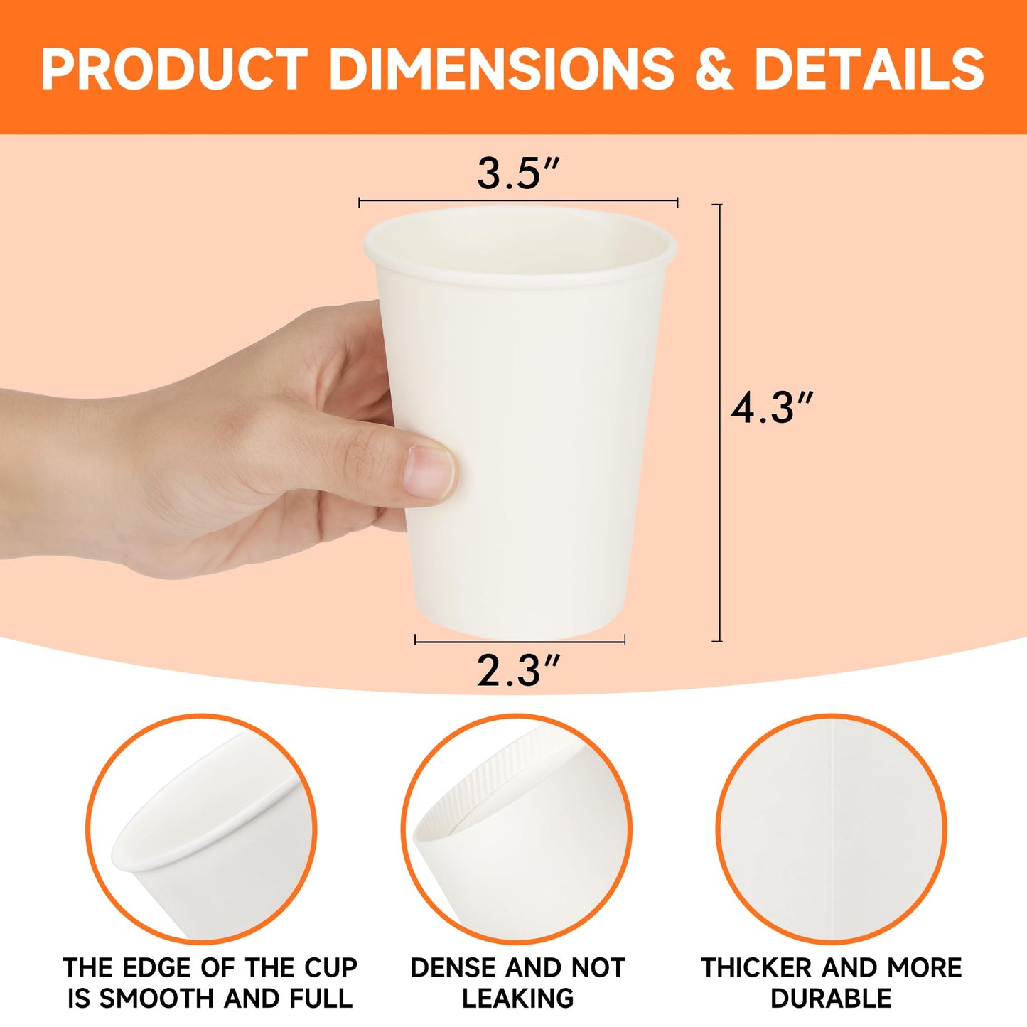 500 Count Disposable Paper Coffee Cups