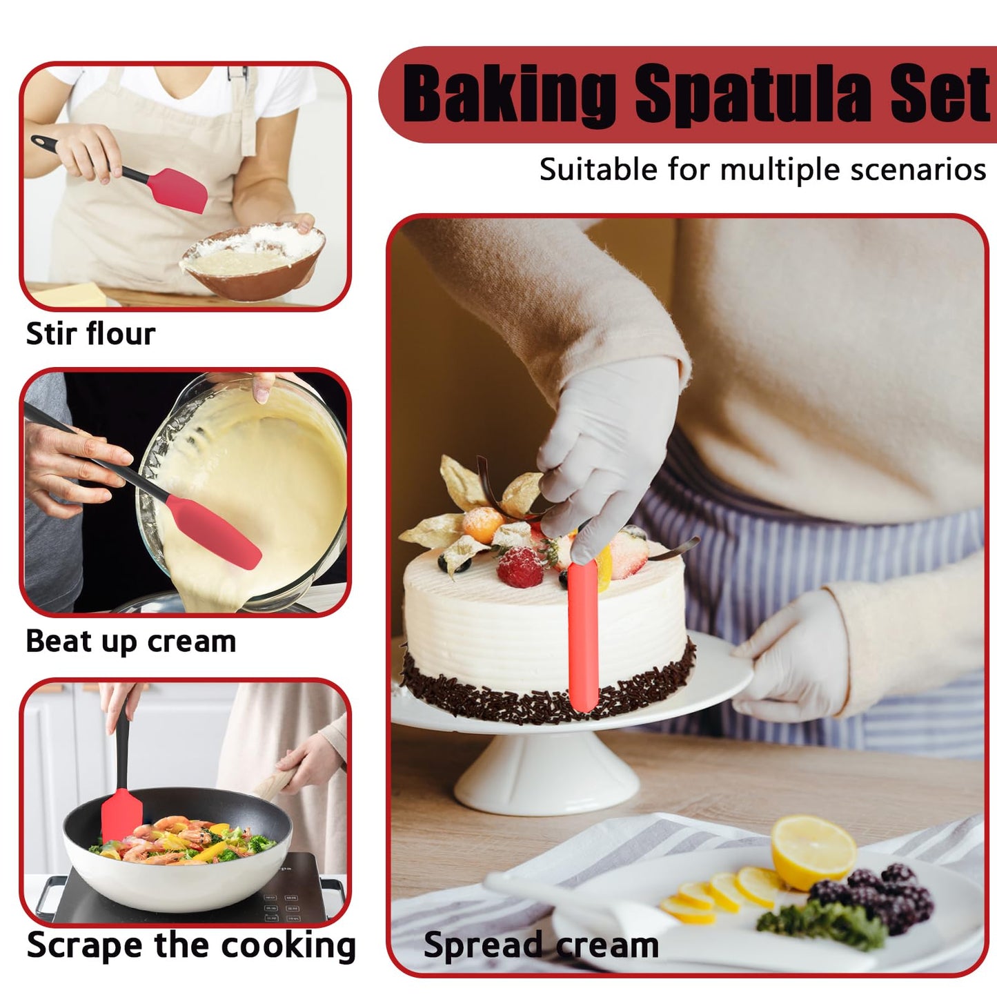 Oven Mitts and Silicone Spatulas Set