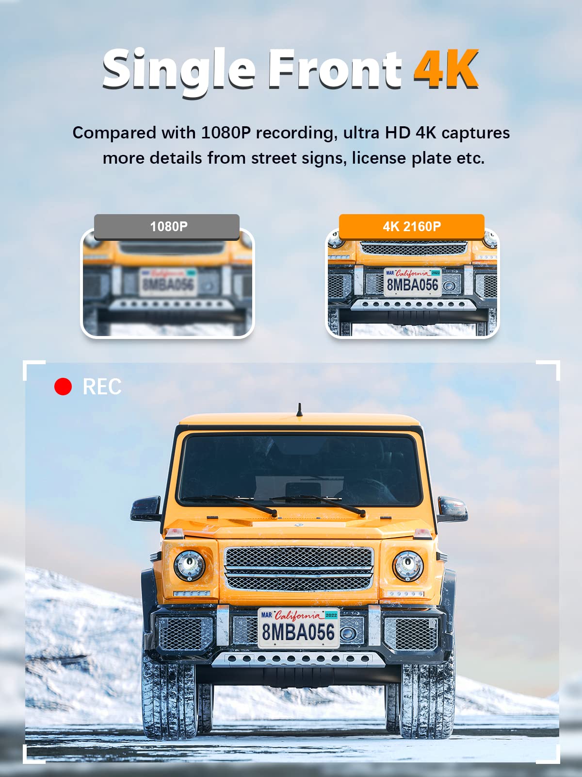 Dash Cam Front and Rear 2K+1080P, Free 64GB SD Card, Built-in WiFi, 4K Single Front Dash Camera for Cars, Car Camera, Dual Dashcams for Cars with Night Vision, 24 Hours Parking Monitor, Loop Recording