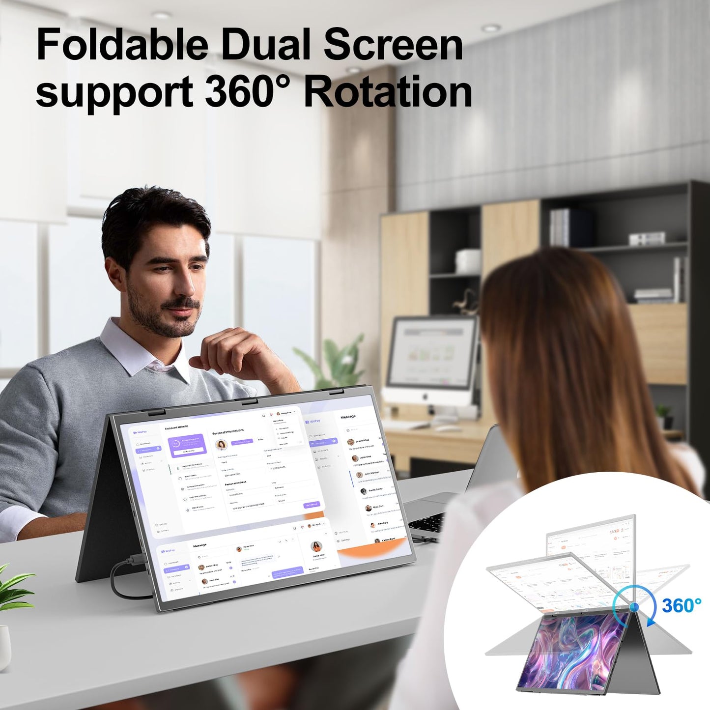 18.5" Portable Triple Laptop Monitor Extender