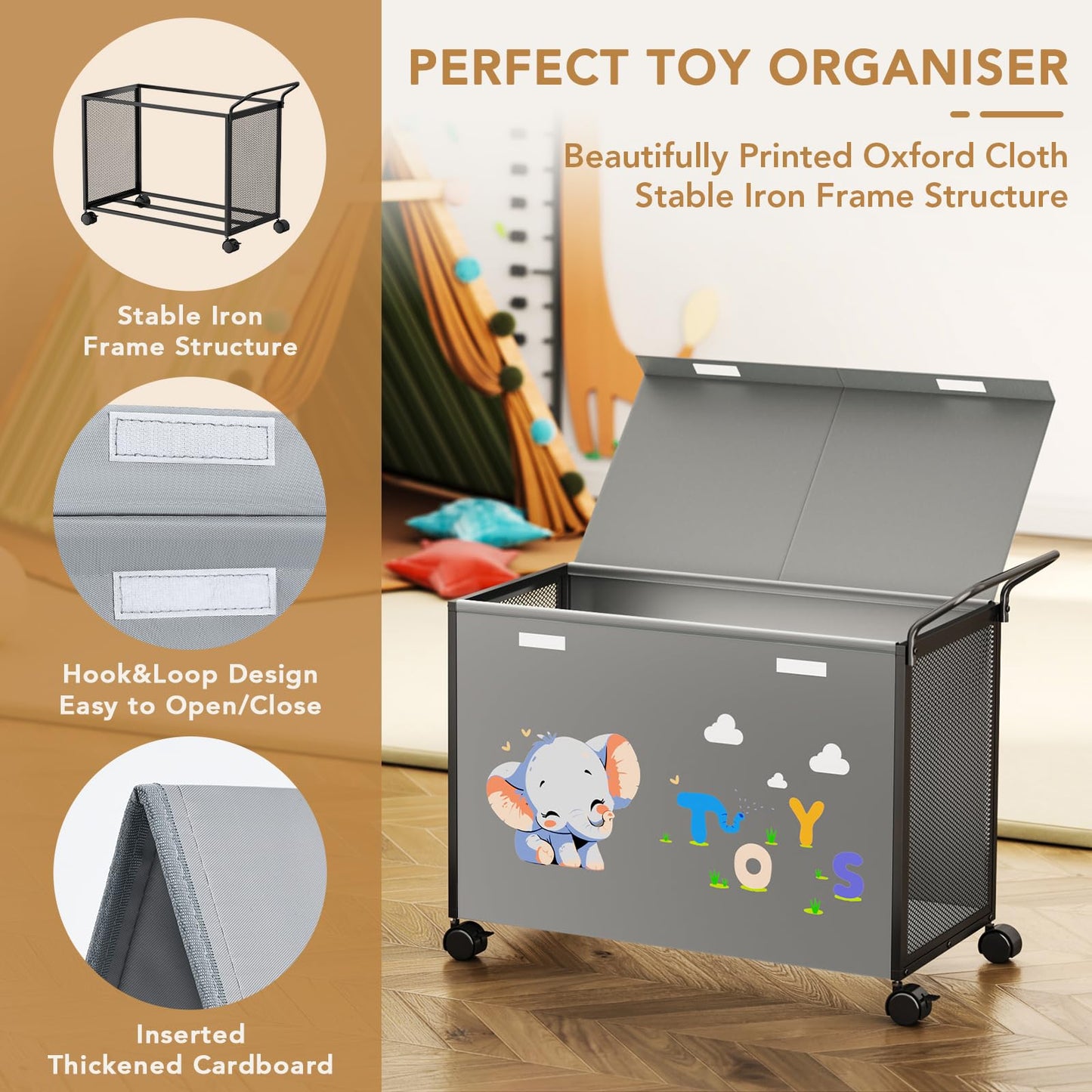 BBLIKE Large Toy Storage Chest on Wheels