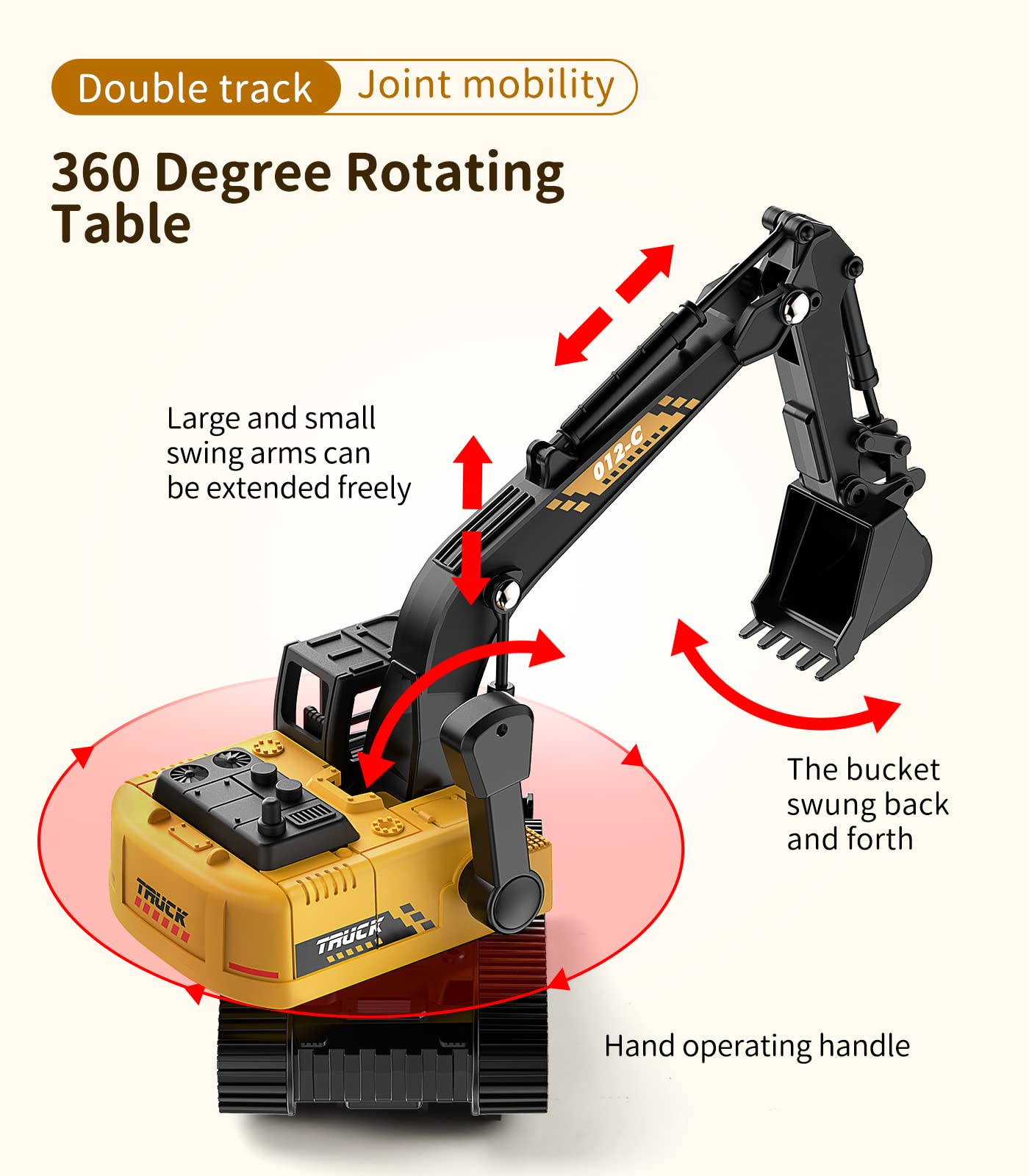 Excavator Construction Toys for Kids Age 3-12