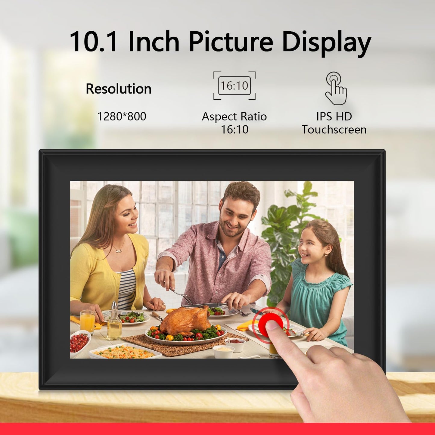 10.1" WiFi Digital Photo Frame with 32GB Storage