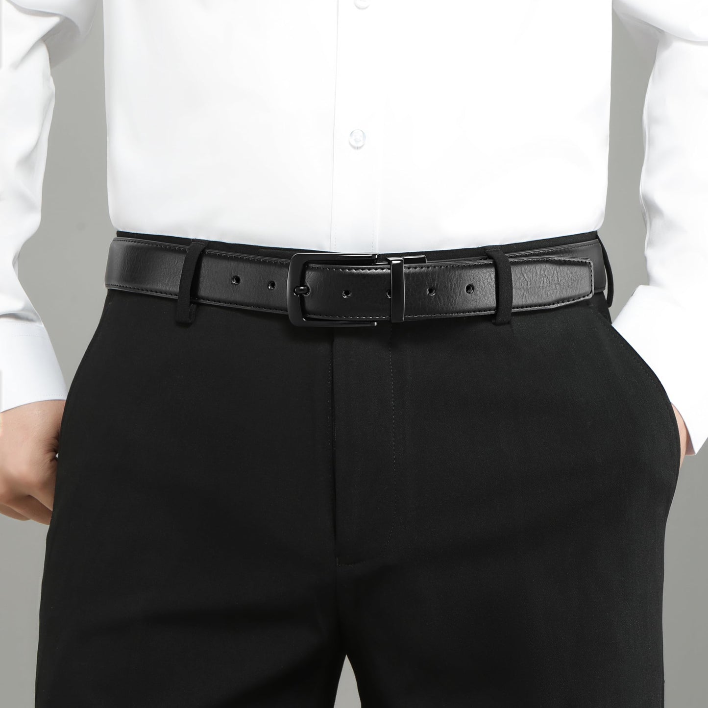 MILORDE Men’s Reversible Leather Golf Belt