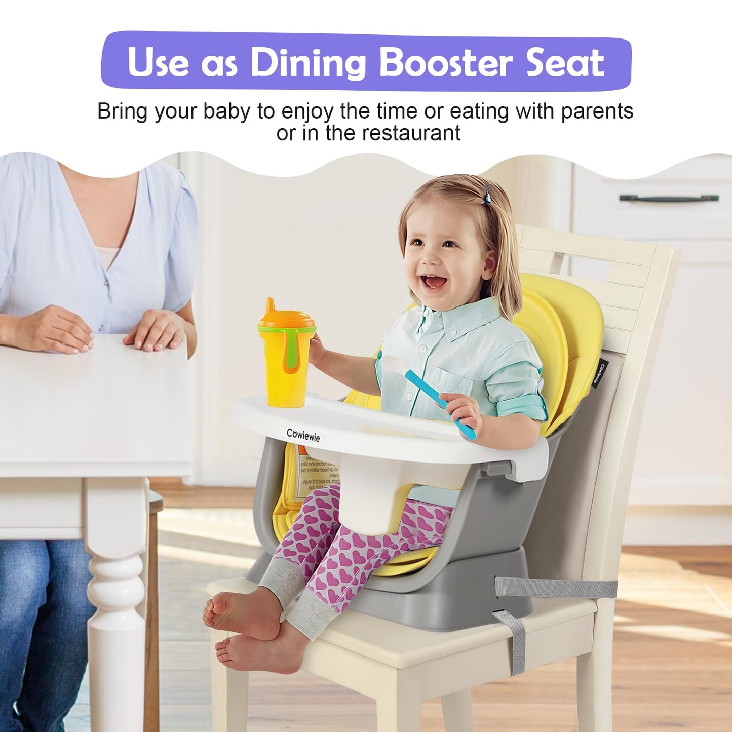 Cowiewie 8-in-1 Baby High Chair and Table Set