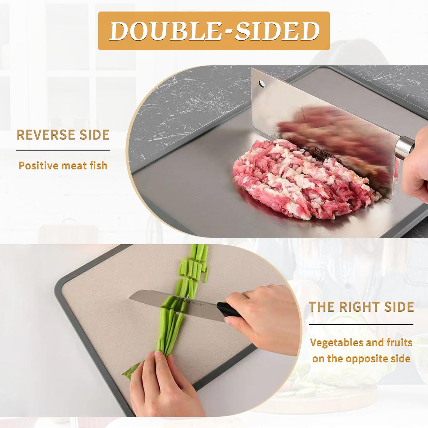 Double-Sided Stainless Steel Cutting Board