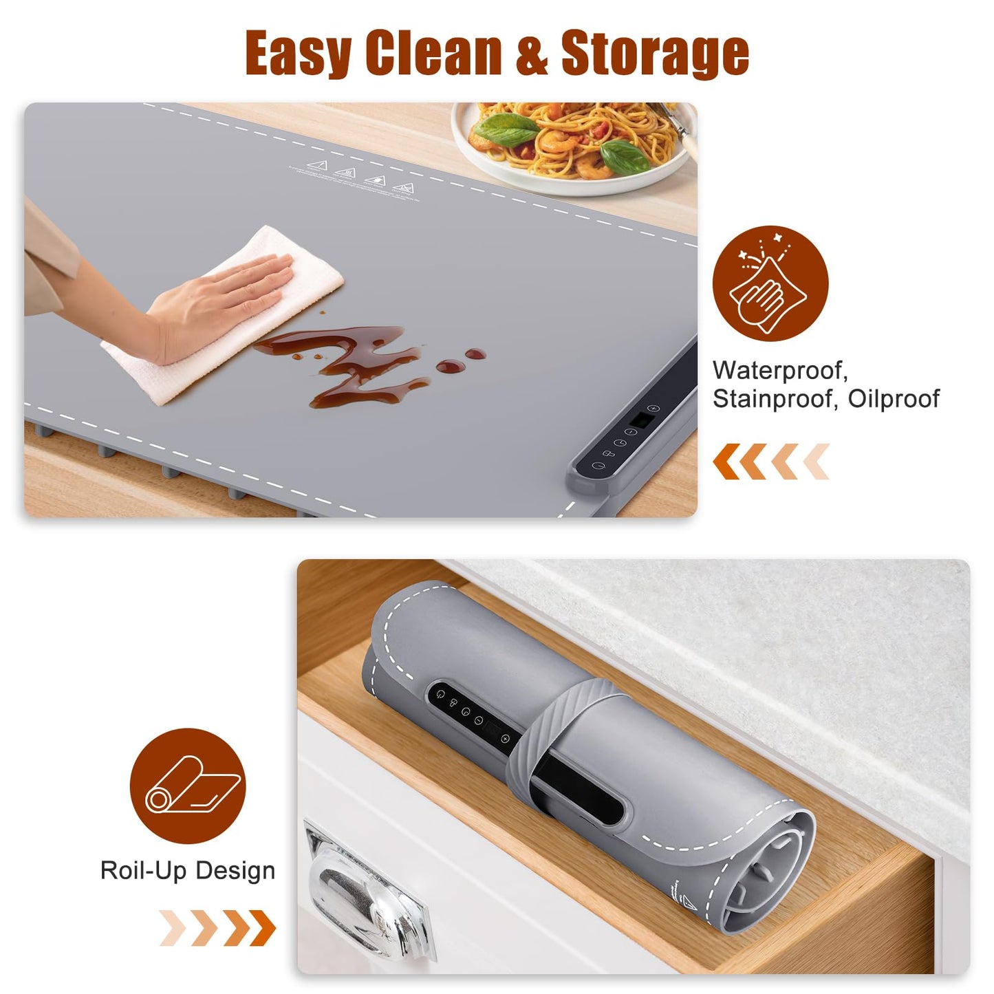 Electric Food Warming Mat with Adjustable Temperature