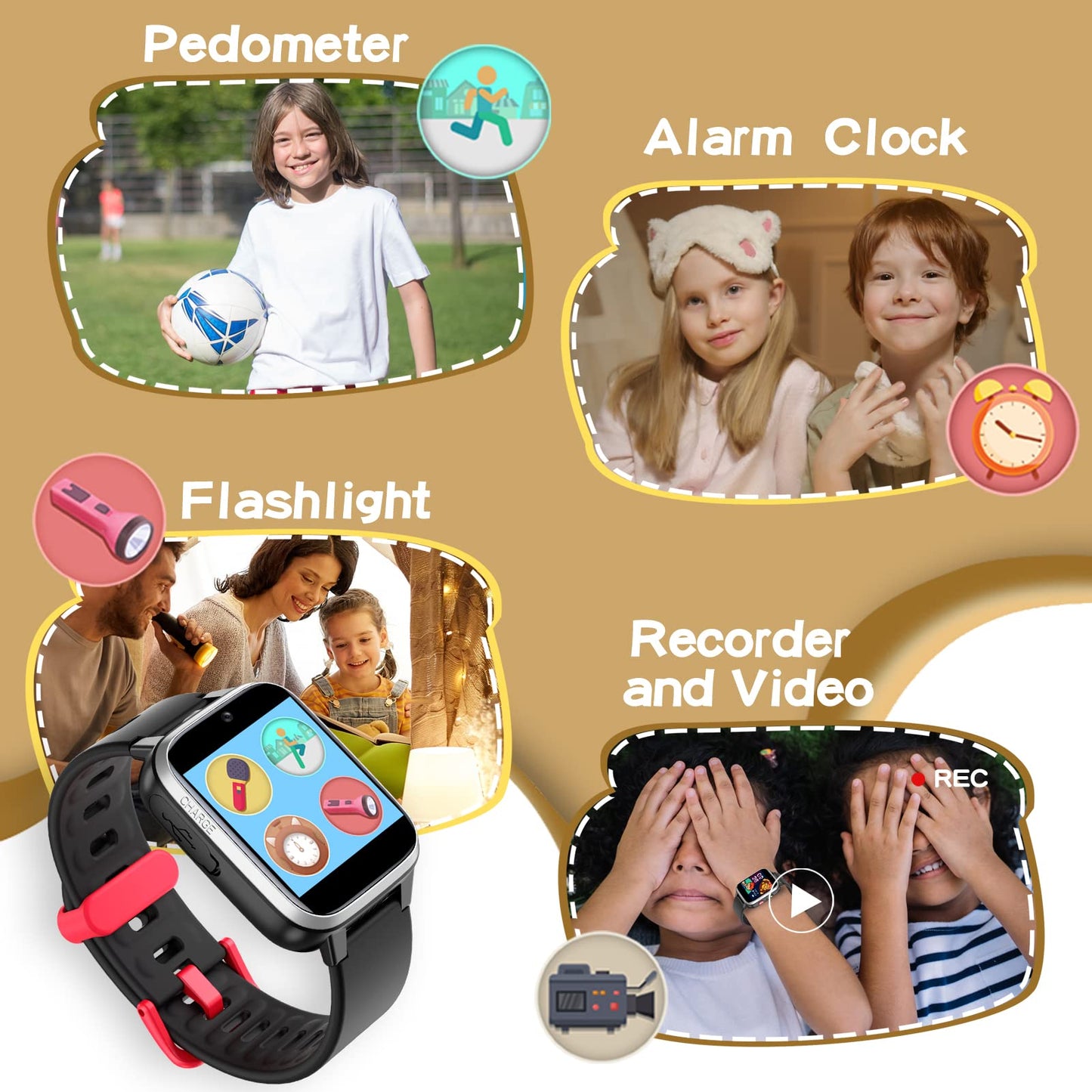 DIGEEHOT Kids Smart Watch Boys Girls, Toys for 6-12 Year Old with Camera, Games, Music Player, Pedometer, Alarm Clock, Flashlight, Toddler Watch for Birthday Boys Girls Ages 6 7 8 9 10