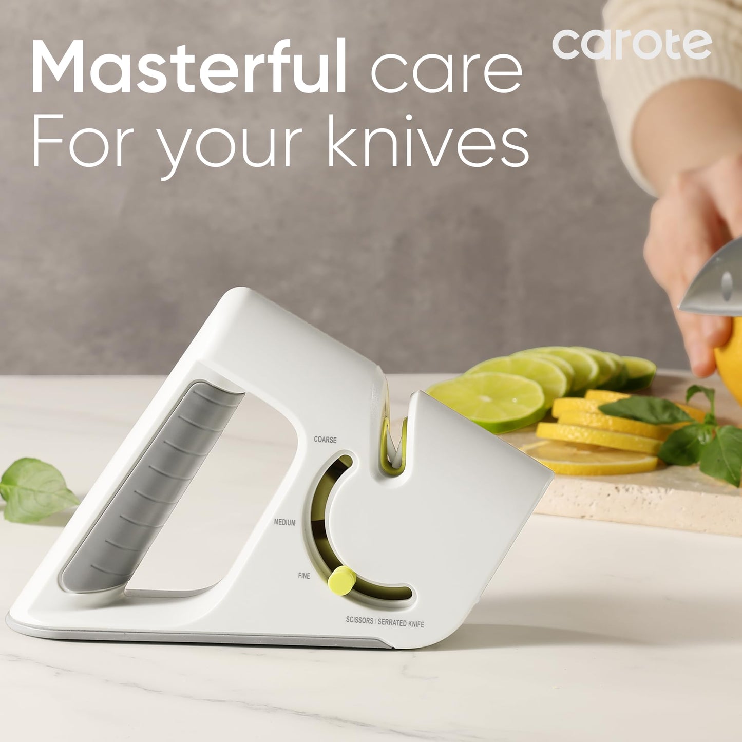 CAROTE 4-in-1 Knife Sharpener for All Blades