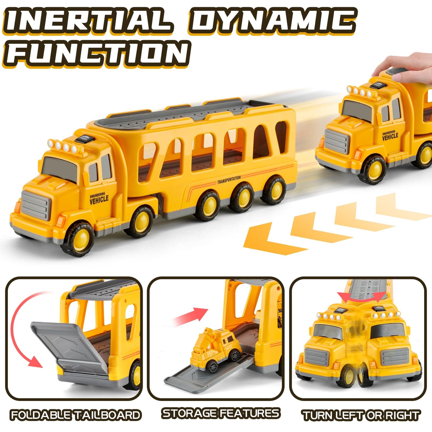 Die-cast Construction Car Carrier Toy Set