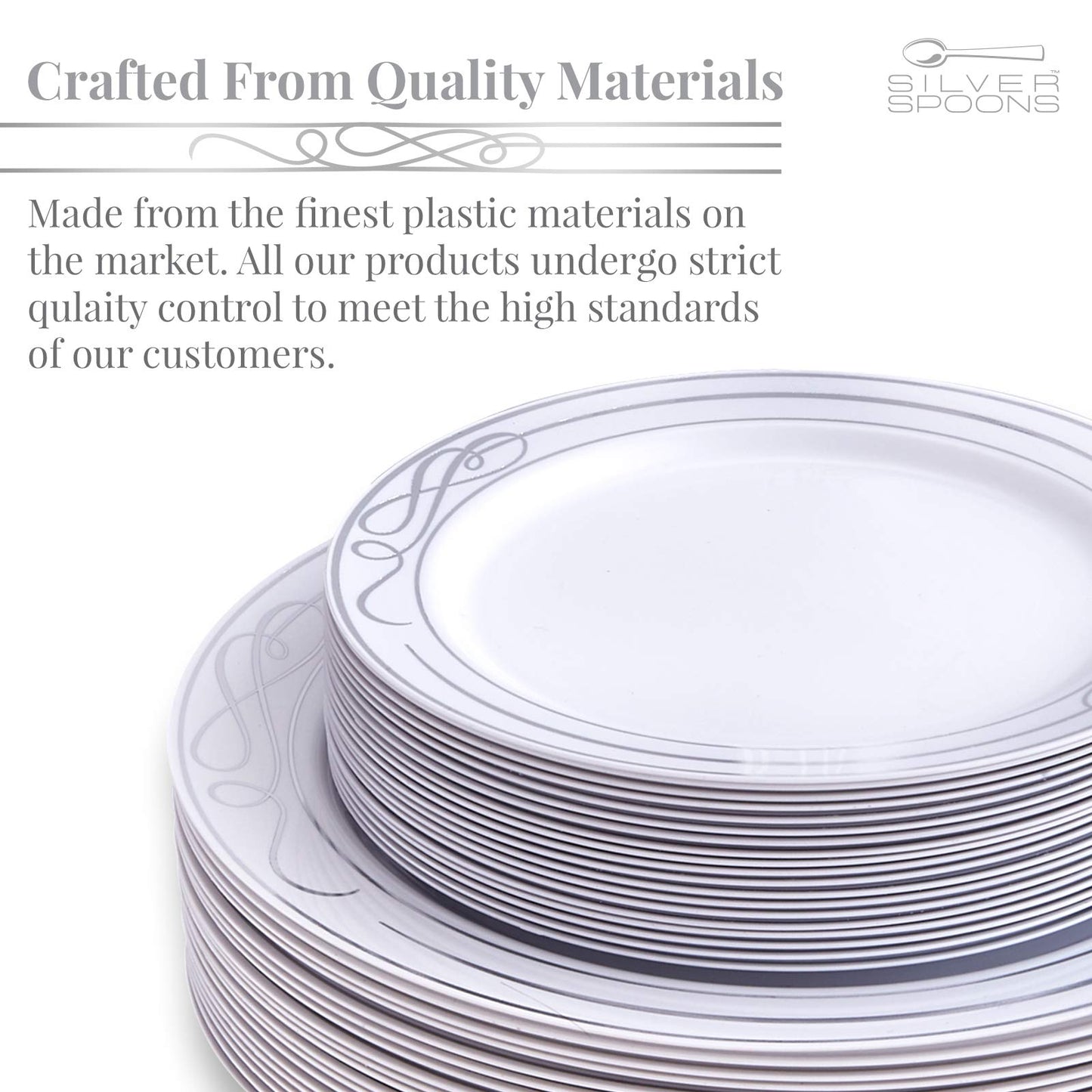 Heavy Duty Plastic Dinner Plates Set - 40 Pieces
