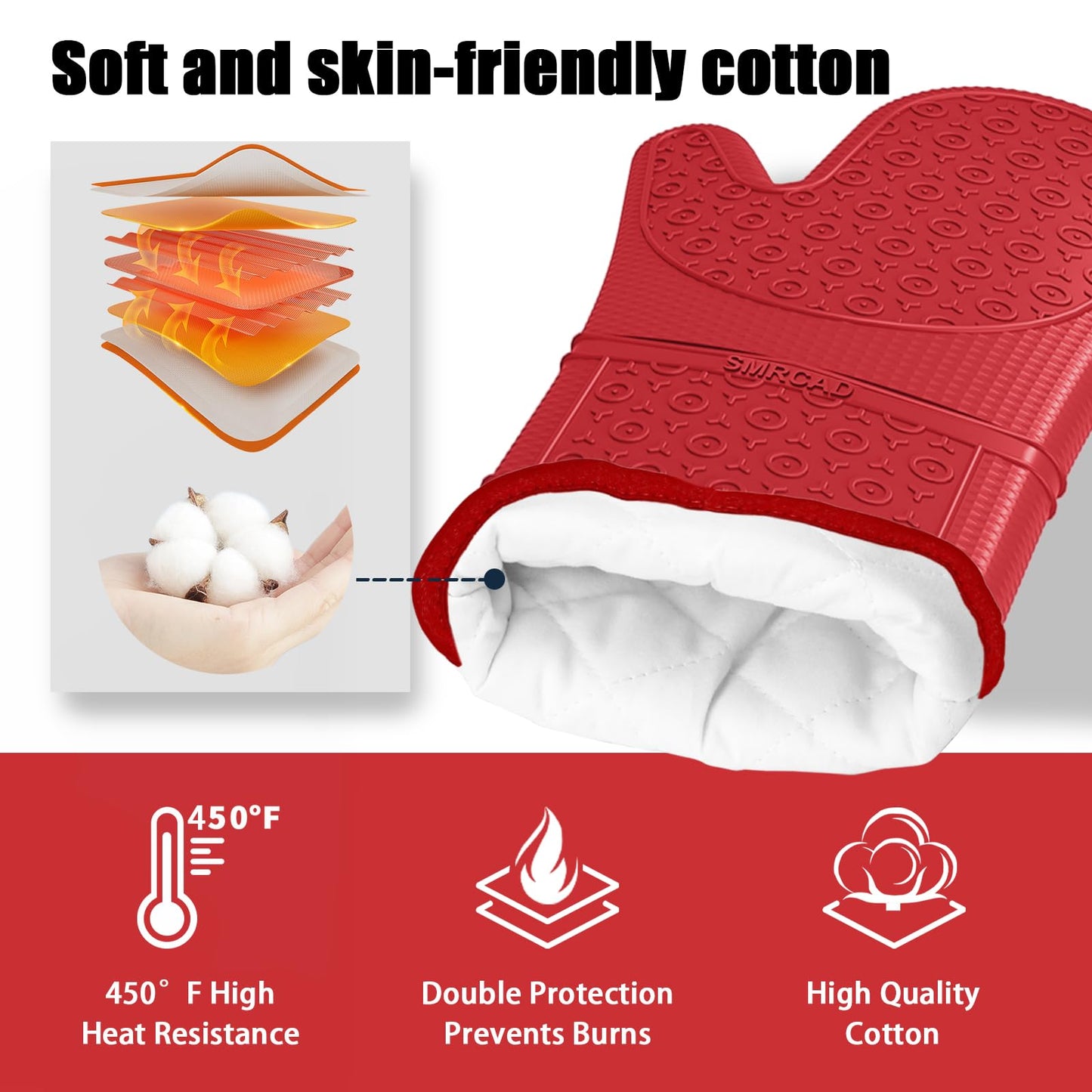 Oven Mitts and Silicone Spatulas Set