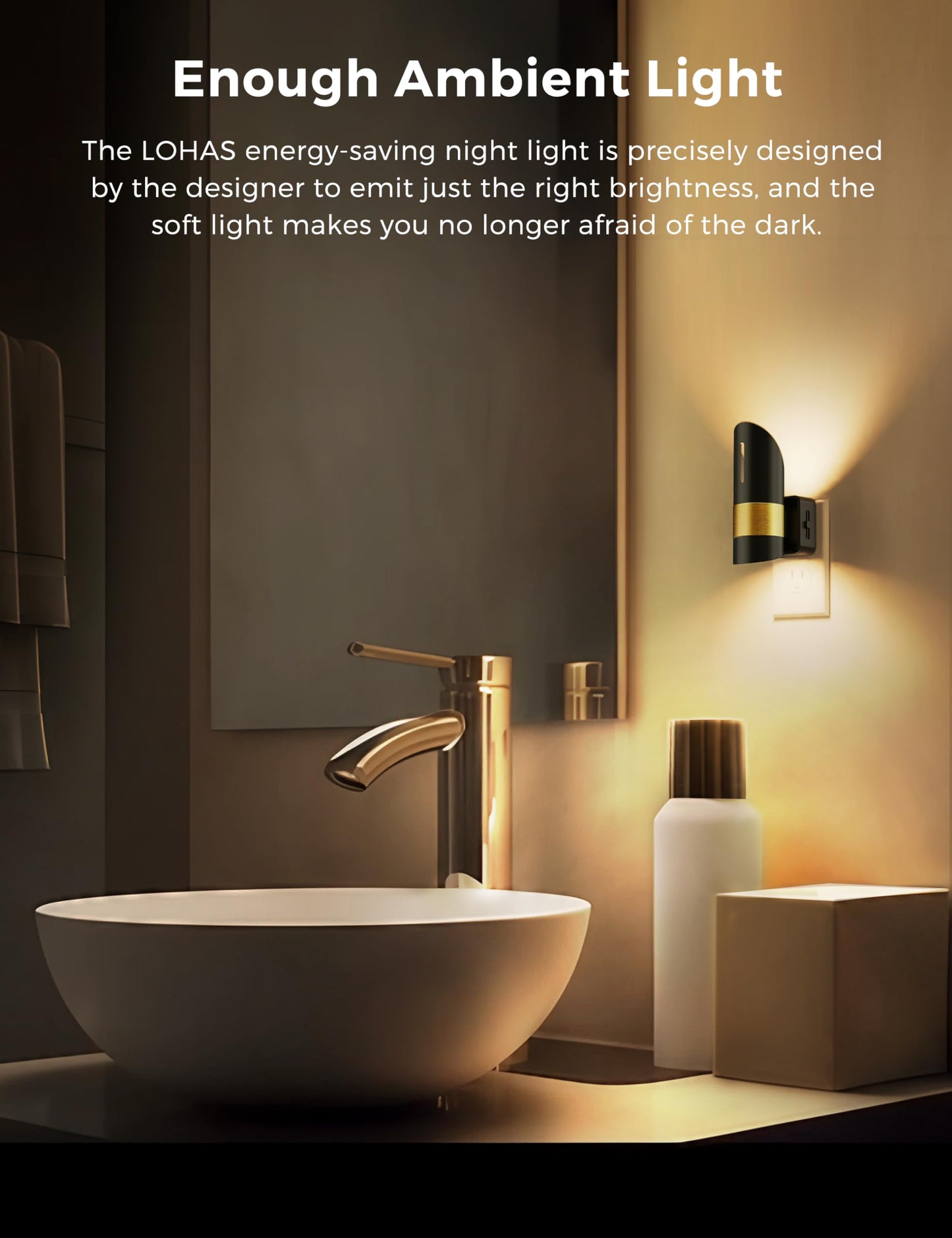 2 Pack Dimmable LED Night Lights with Sensor