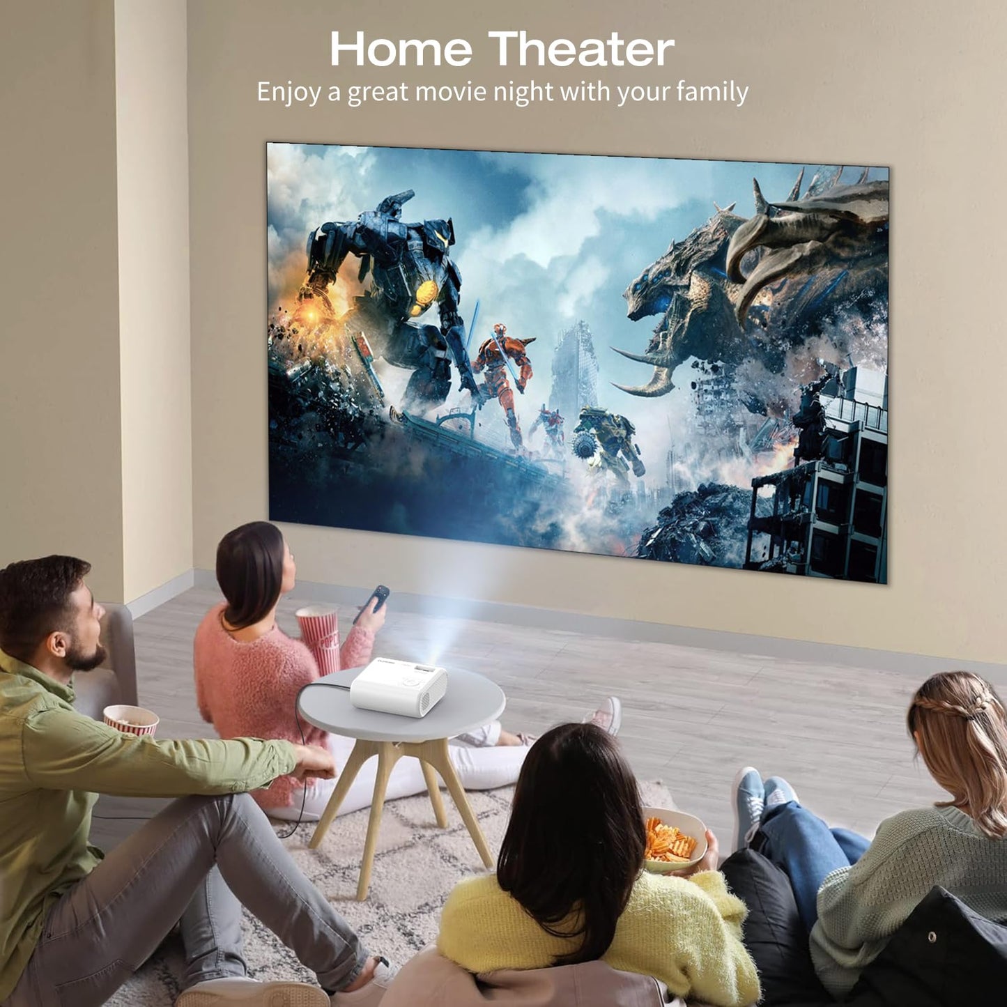 CLOKOWE Portable Mini Projector with 1080P Resolution
