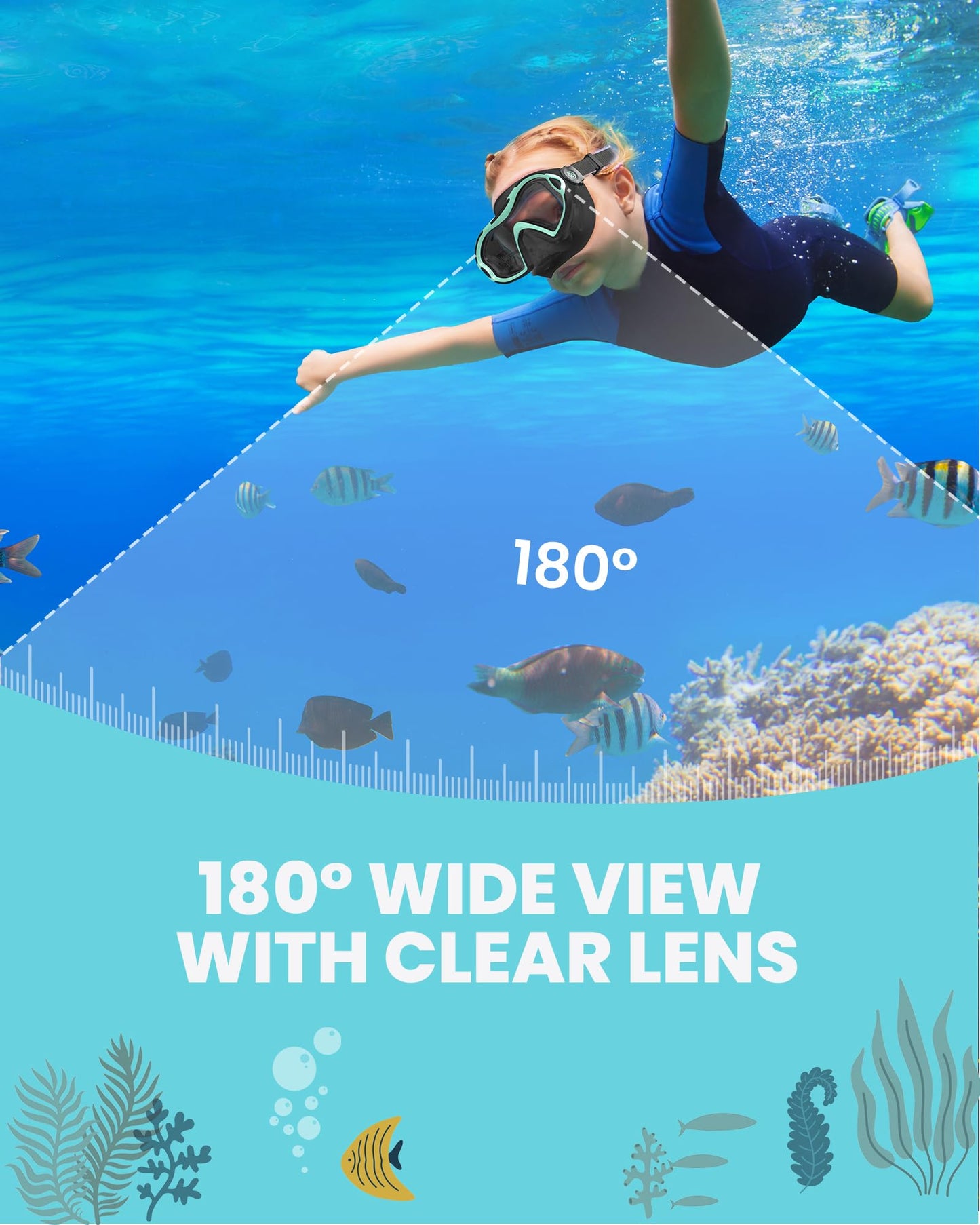 Kids Swim Goggles with Nose Cover by OutdoorMaster