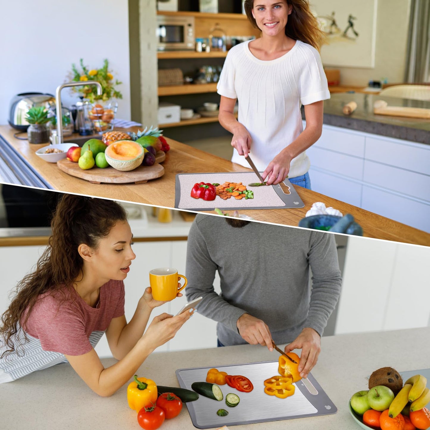 Double-Sided Stainless Steel Cutting Board