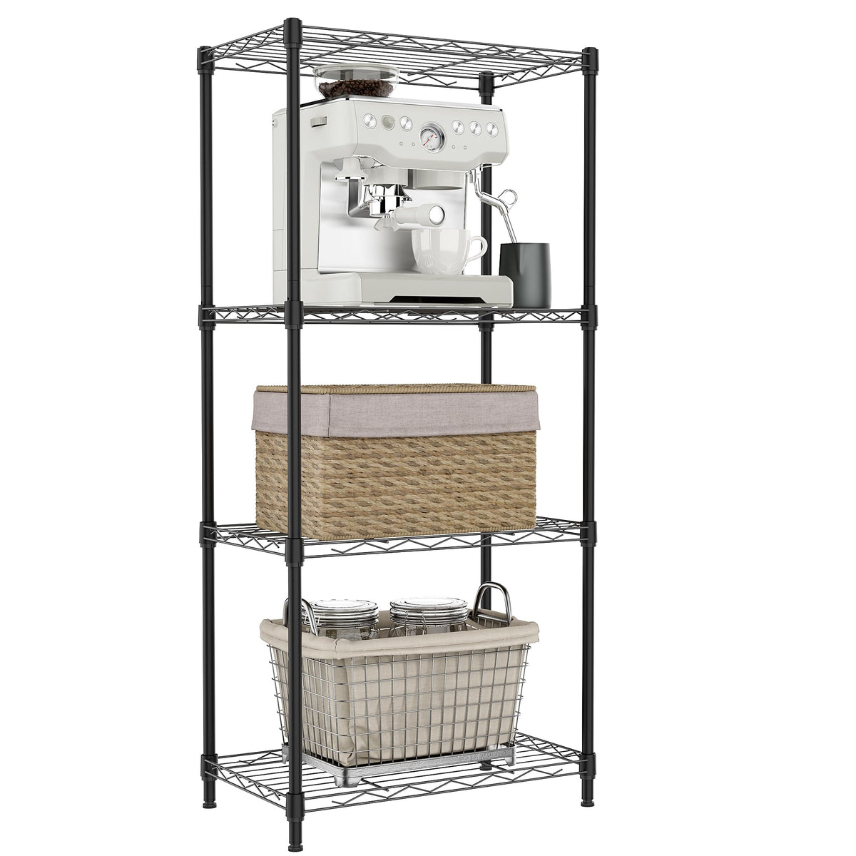 IZEUK 4-Tier Metal Wire Storage Shelf Unit