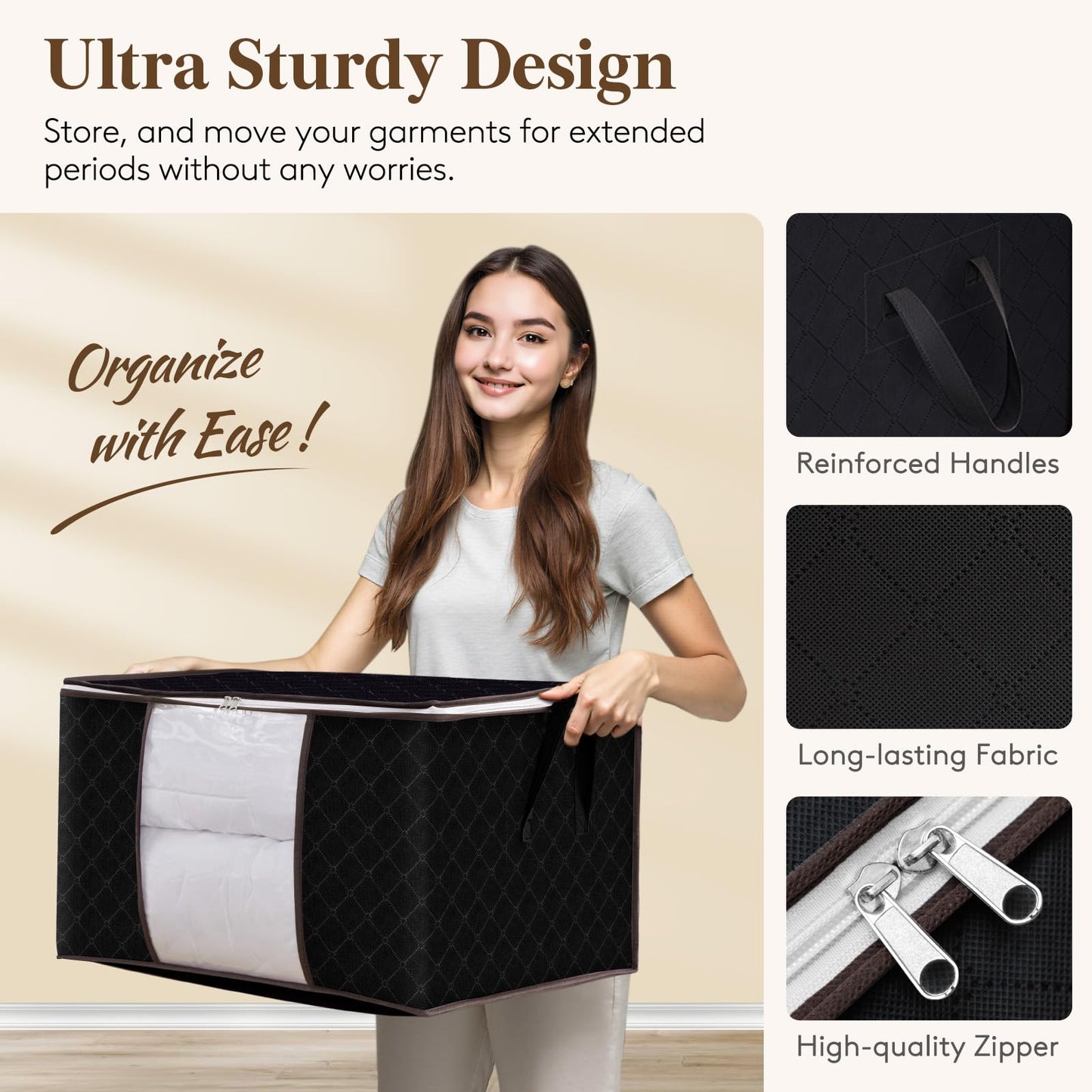Lifewit Foldable Clothes Storage Bins with Lids
