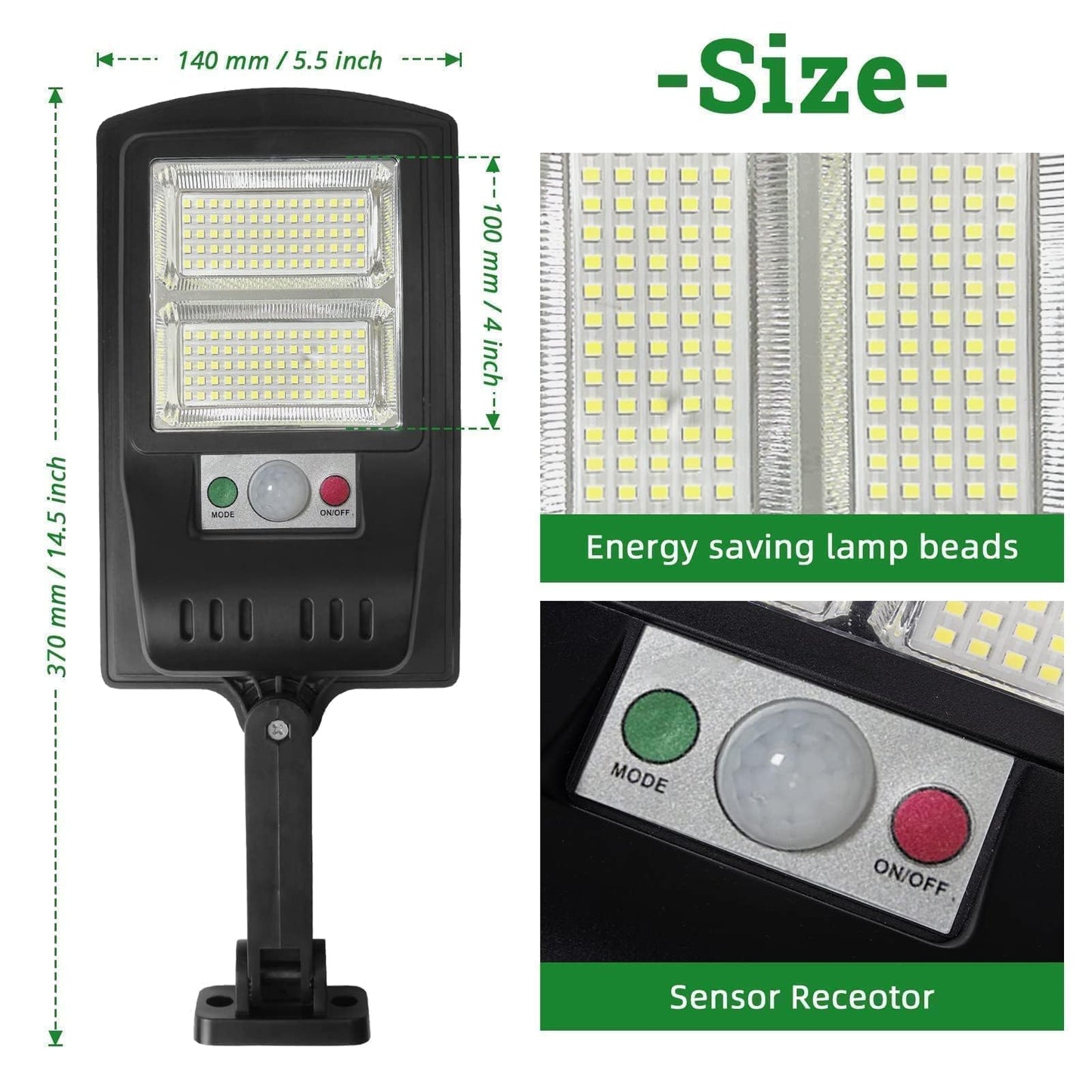 Duewot Outdoor Solar Lights - 2 Pack 1000 Lumens, 3 Motion Sensor Mode, Waterproof Security Lights for Outside Patios, Gardens, Decks, Yards, Barm, Outside Walls, Gutter and Fences.