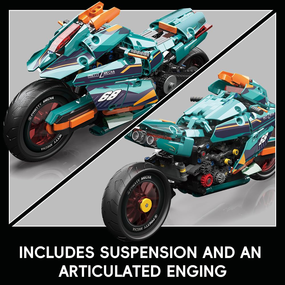 Motorcycle Building Blocks Kit Compatible with Lego