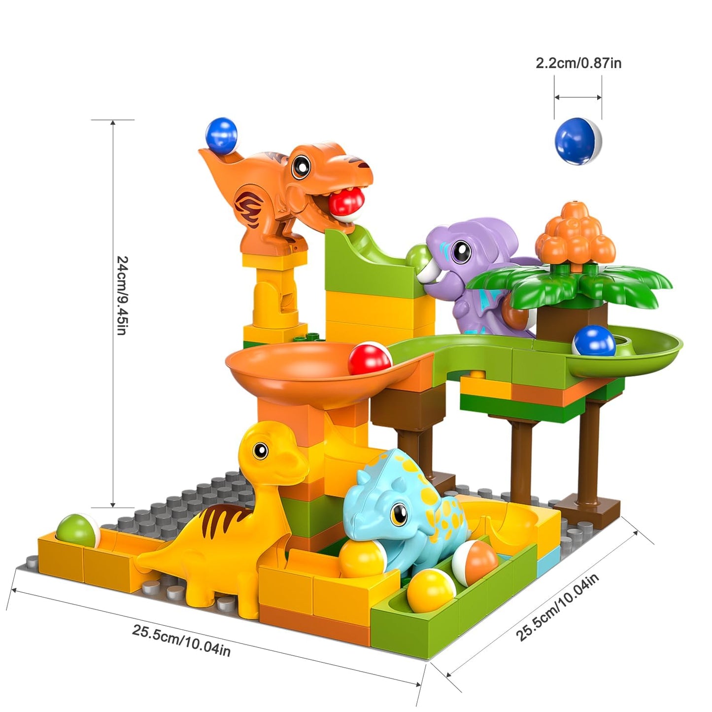 Dinosaur Marble Run with STEM Building Blocks