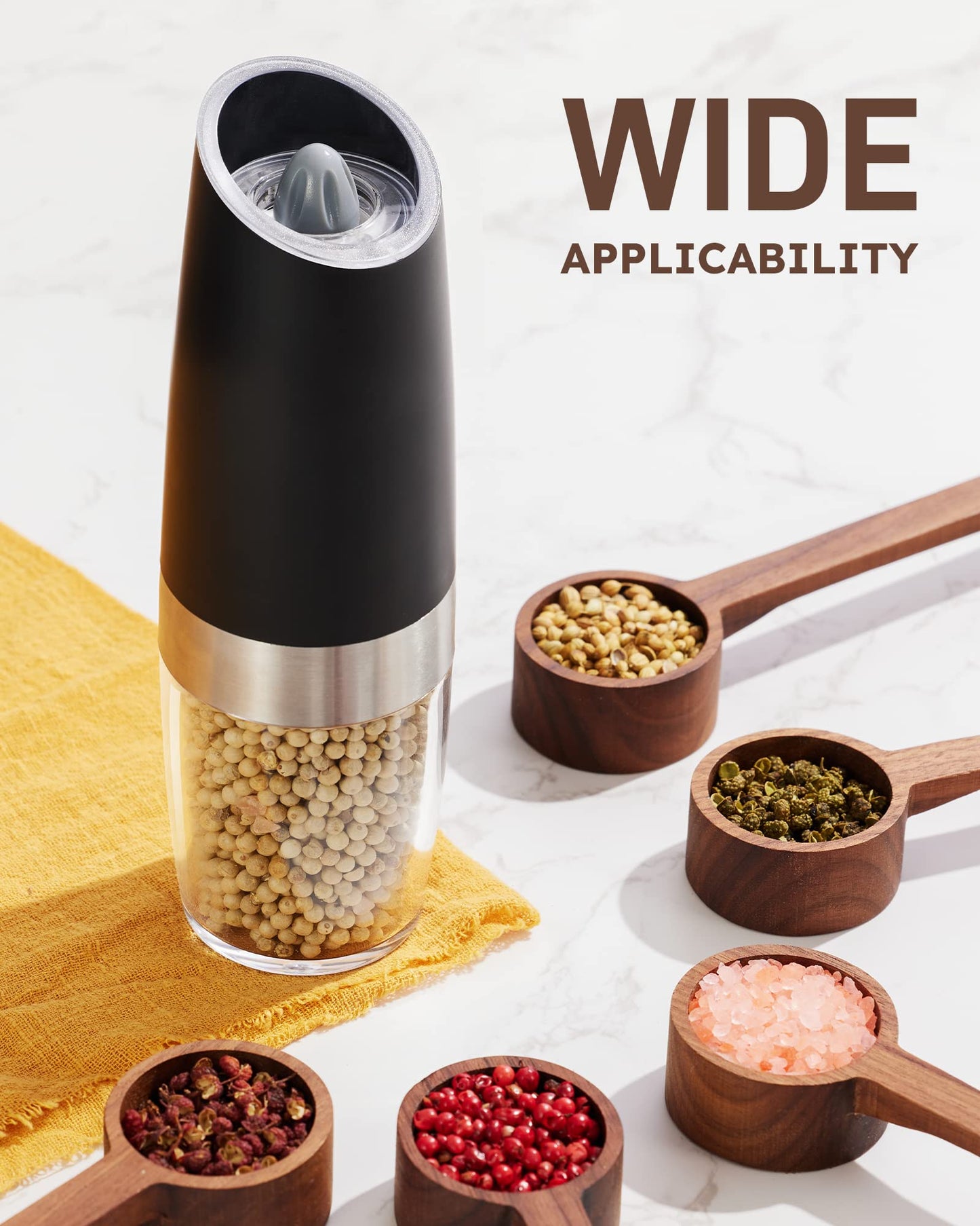 Electric Salt and Pepper Grinder Set with Light
