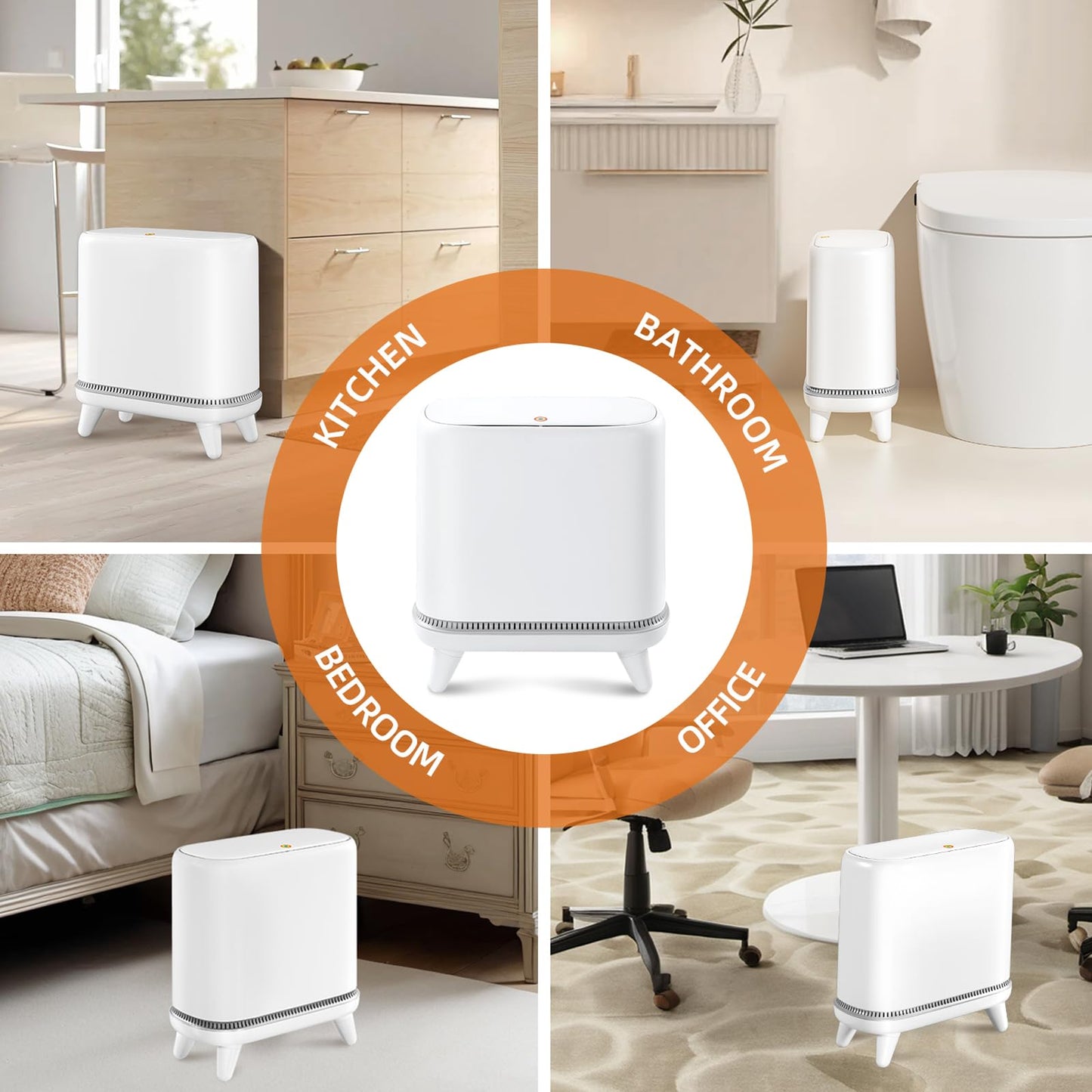 3.2 Gallon Bathroom Trash Can with Lid