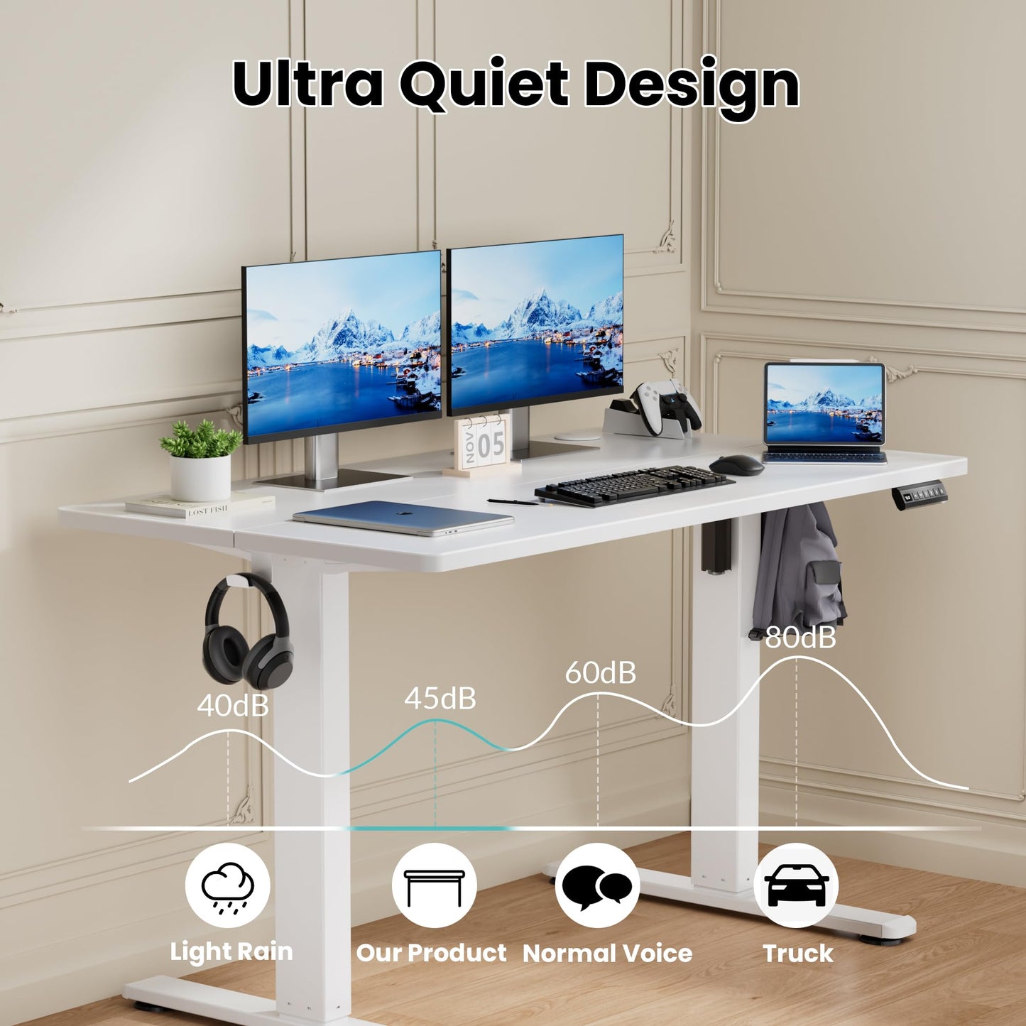 CROWNFURN Adjustable Electric Standing Desk 48x24