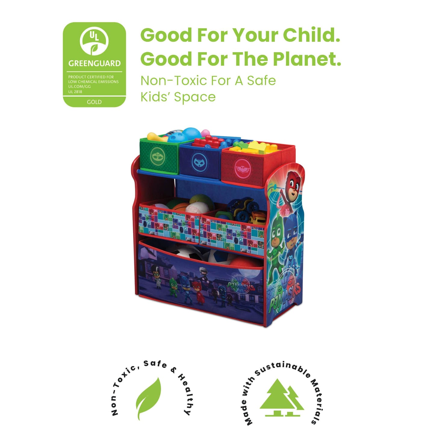 Delta Children Multi-Bin Toy Organizer, PJ Masks