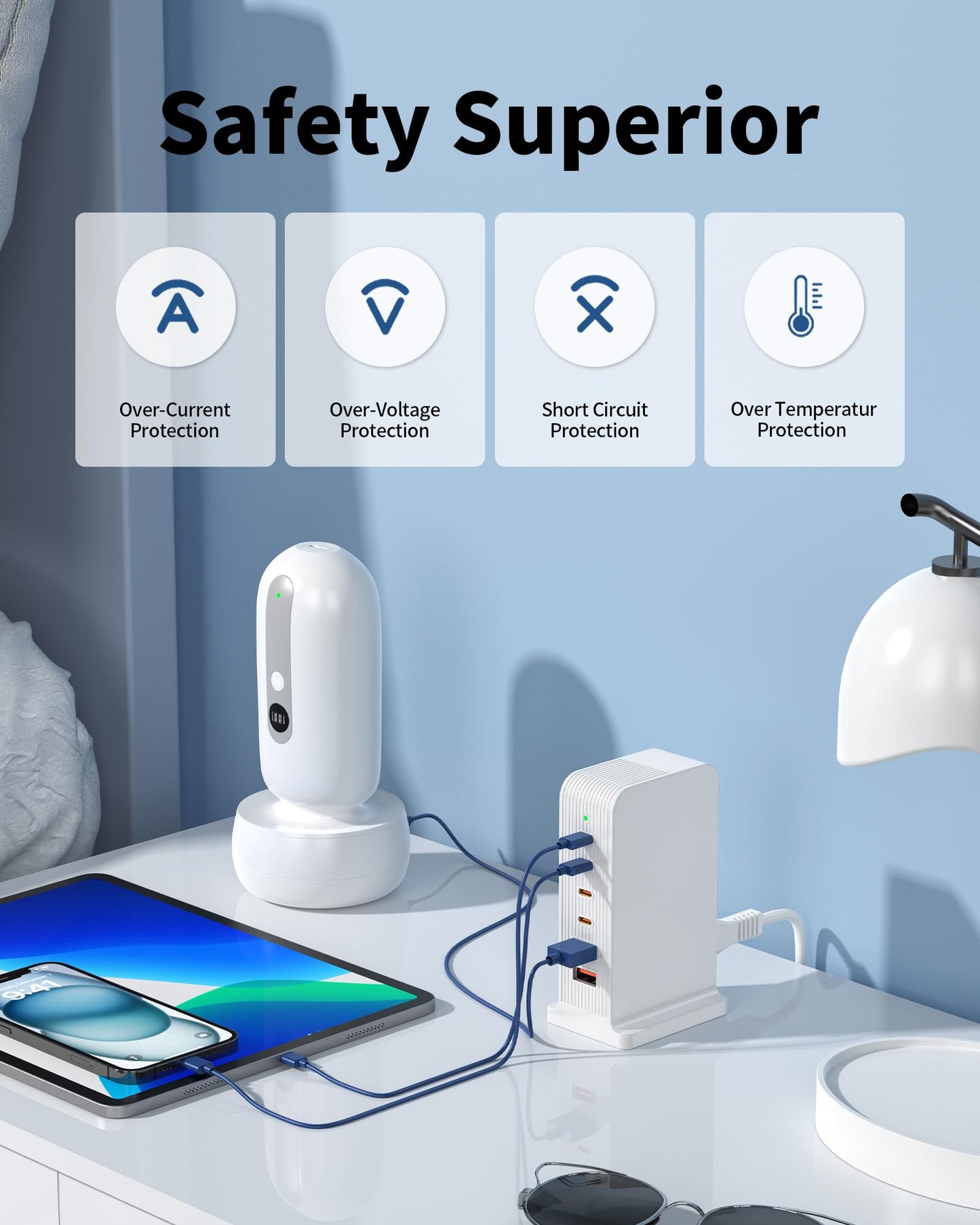 6-Port USB C Charging Station by VPSUN