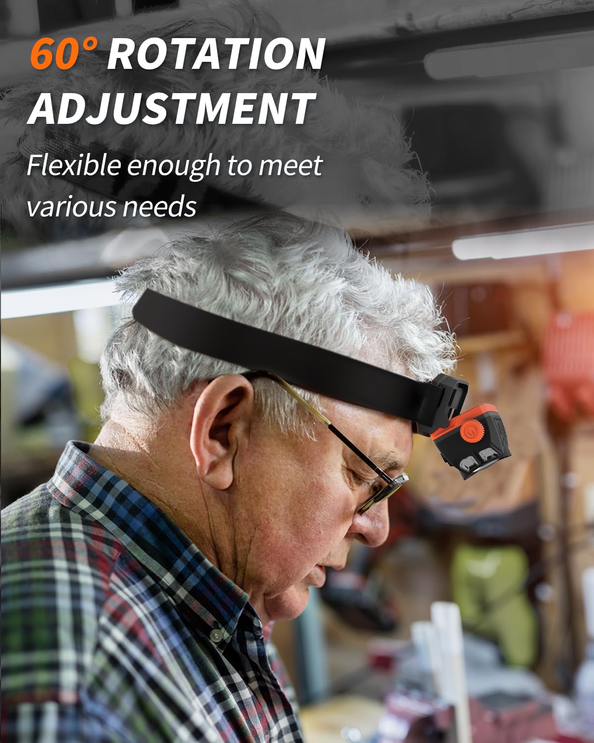 LED Rechargeable Headlamp with Motion Sensor