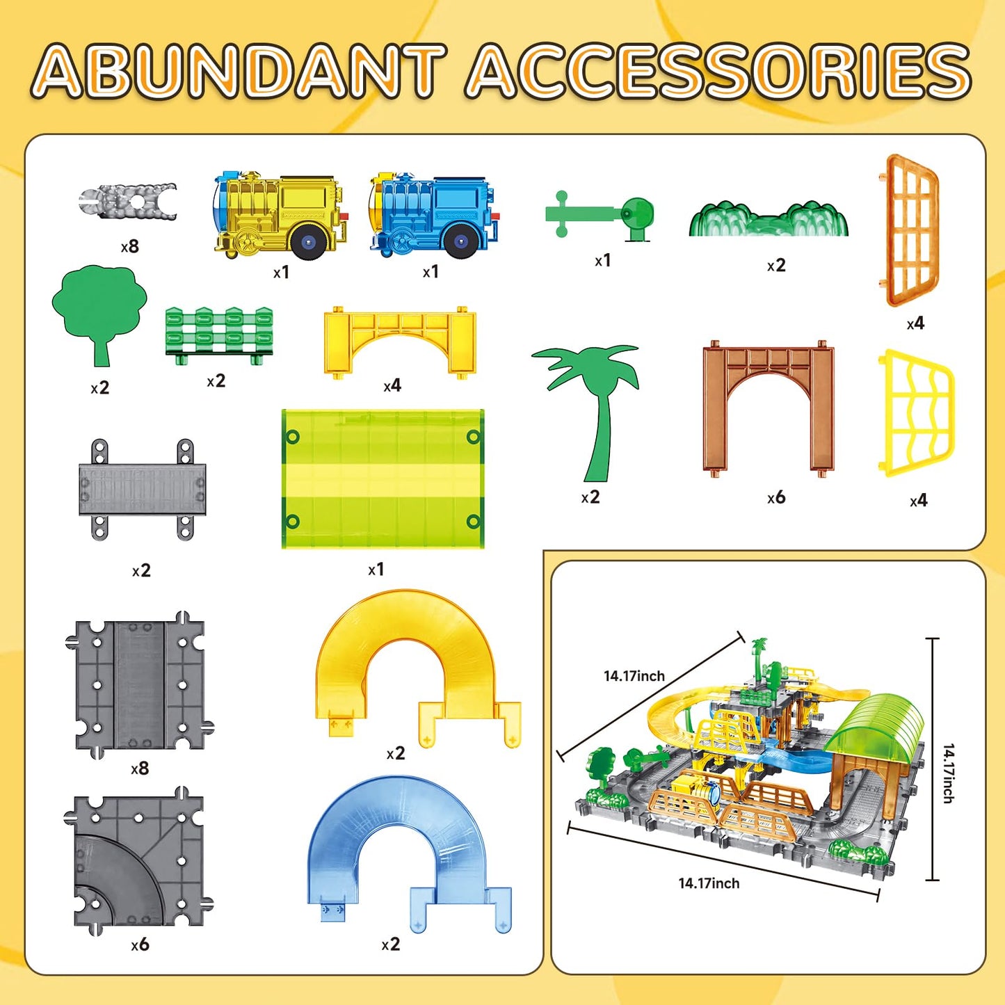 58pcs Racing Car Track Set for Kids