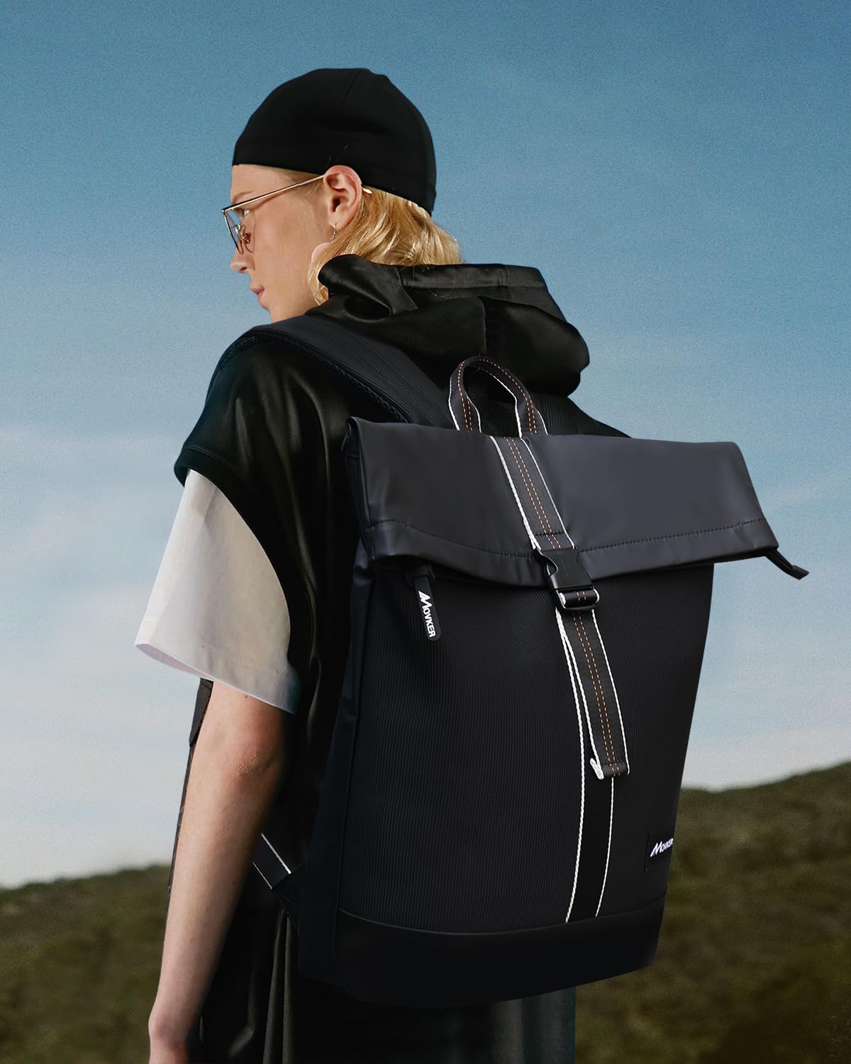 Movker Rolltop Commuter Backpack with Laptop Compartment