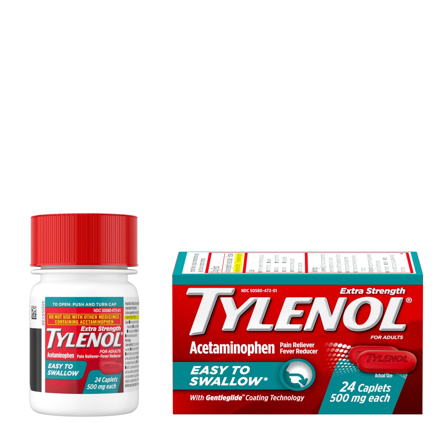 Tylenol Extra Strength Acetaminophen Pain Reliever 24 ct